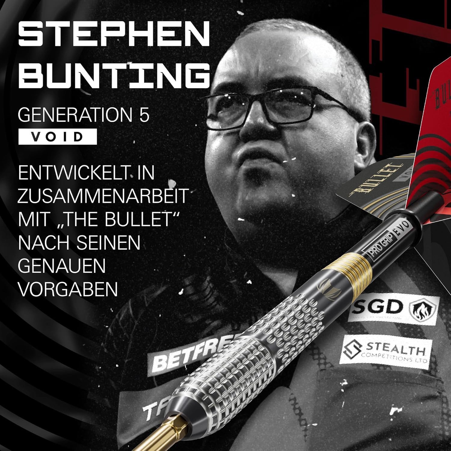 TARGET DARTS Dartpfeil Stephen Bunting G5 Void Swiss-Point-Darts, 22G, 95% Tungsten