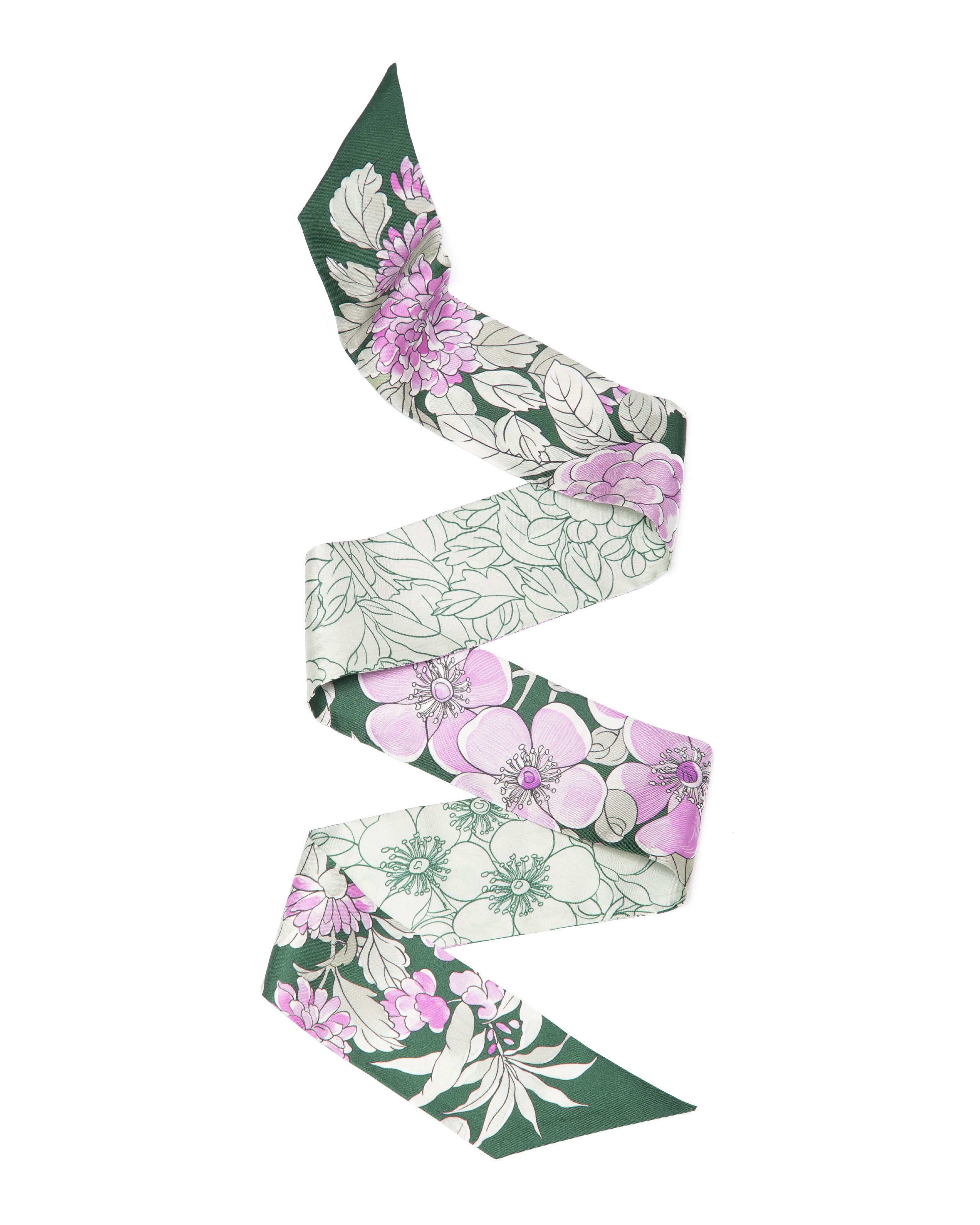 MayTree Seidentuch Seidenbandeau Twillseide beidseitig, Sommerblüte 7 x 116 cm, (Stück), Seidentuch, 100% Twillseide