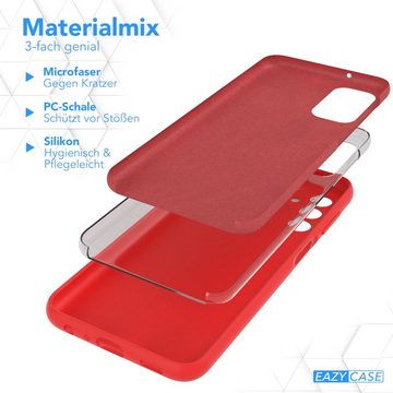 EAZY CASE Handyhülle Premium Silikon Case für Samsung Galaxy A13 5G 6,6 Zoll, Smart Slimcover mit Displayschutz Handy Softcase Silikonhülle Etui Rot