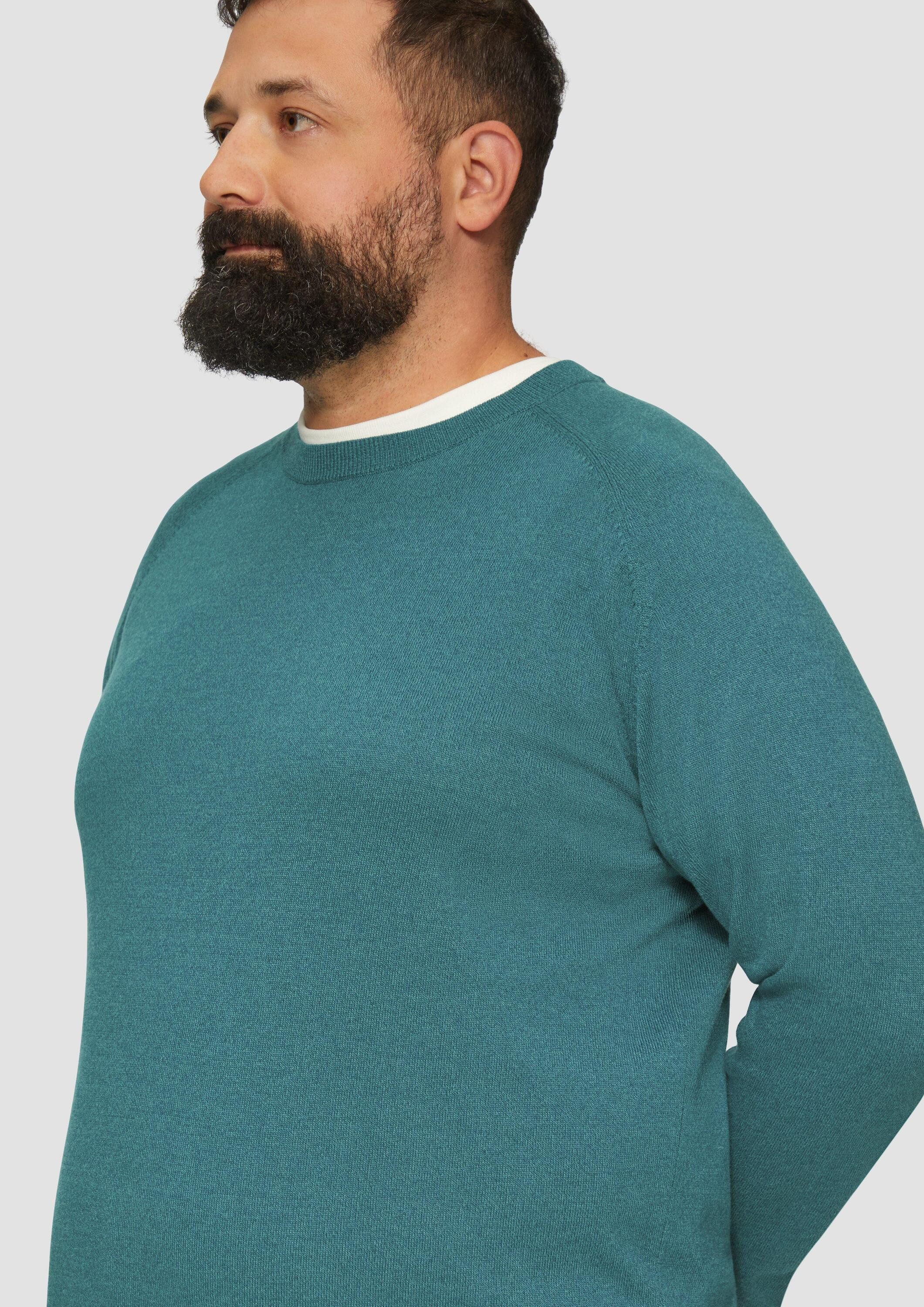 s.Oliver Longpullover Strickpullover Strickpullover mit Rippbündchen