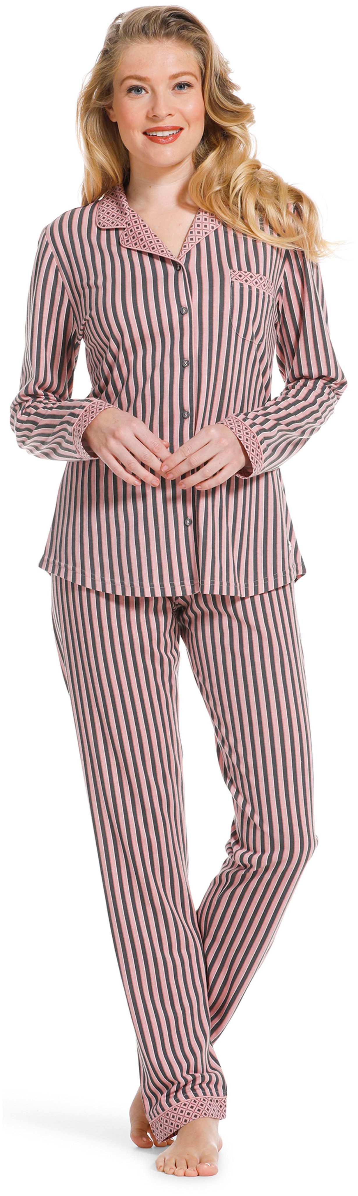 Pastunette Schlafanzug Modischer Damen Pyjama geknöpft (2 tlg) Modisches Design