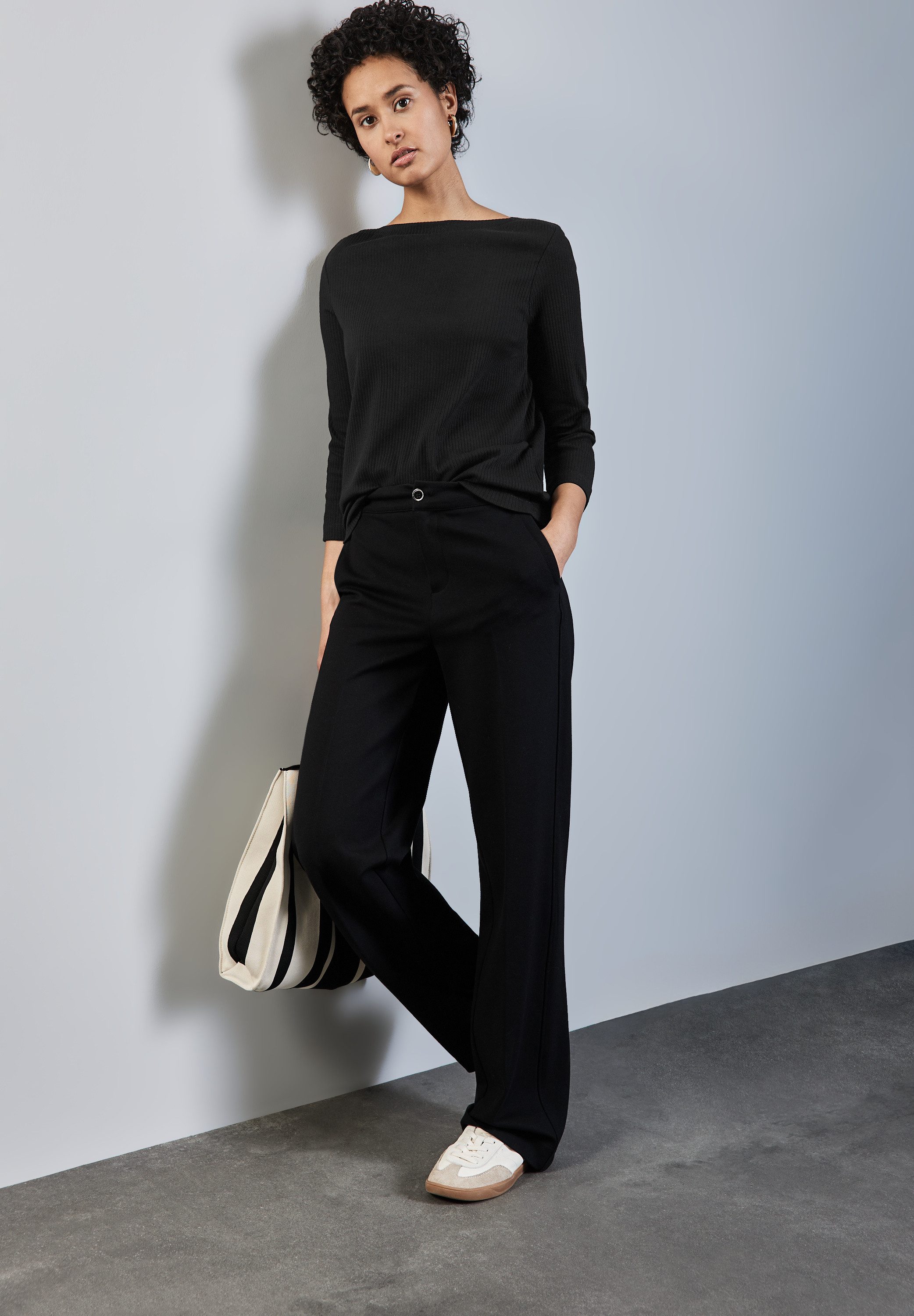 STREET ONE 3/4-Arm-Shirt aus softem Materialmix