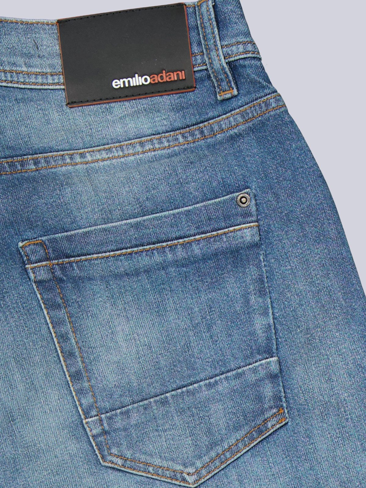 emilio adani Stretch-Jeans Herren Jeans mit Wascheffekt, Marineblau