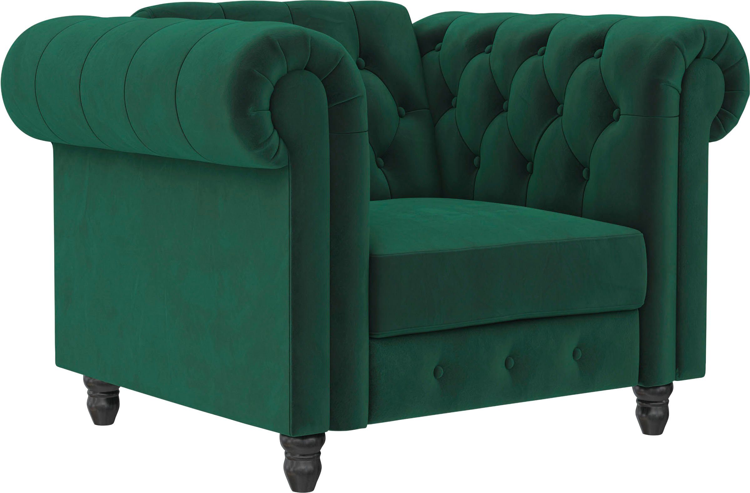 Dorel Home Chesterfield-Sessel Felix, mit Rückenlehne 3-fach verstellbar, Beine Massivholz, Sitzhöhe 46 cm – Bild 5 von 5