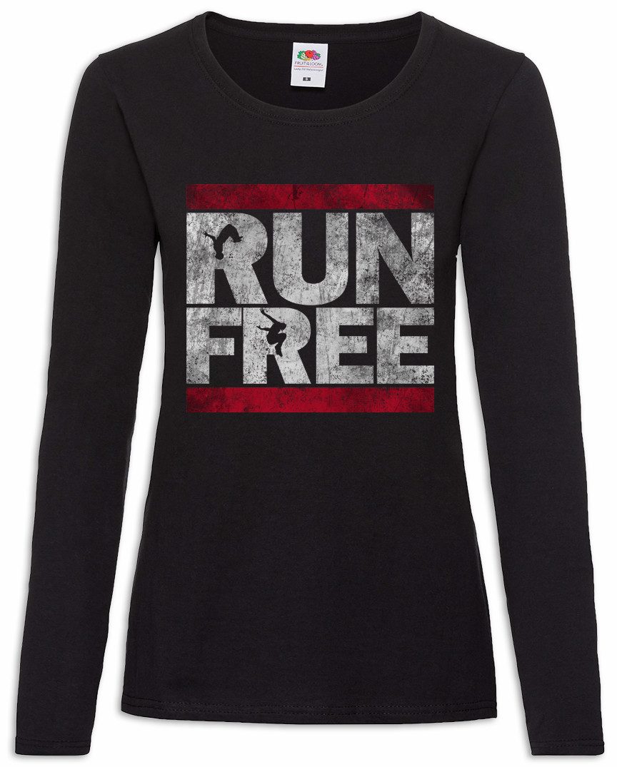 Urban Backwoods Langarmshirt Run Free Damen Langarmshirt Parcours Parkour Sport Extrem Sports PK (1-tlg) Fun Parkourläufer Freerunning Urban