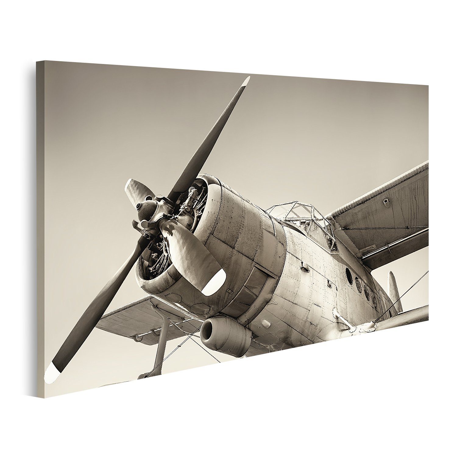 Leinwandbild Bild auf Leinwand Altes Flugzeug Wandbild Poster Kunstdruck Bilder