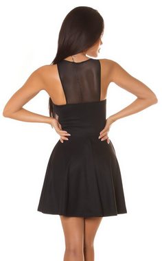 Koucla Minikleid mit transparentem Dekolleté, Clubwear ärmellos Partykleid