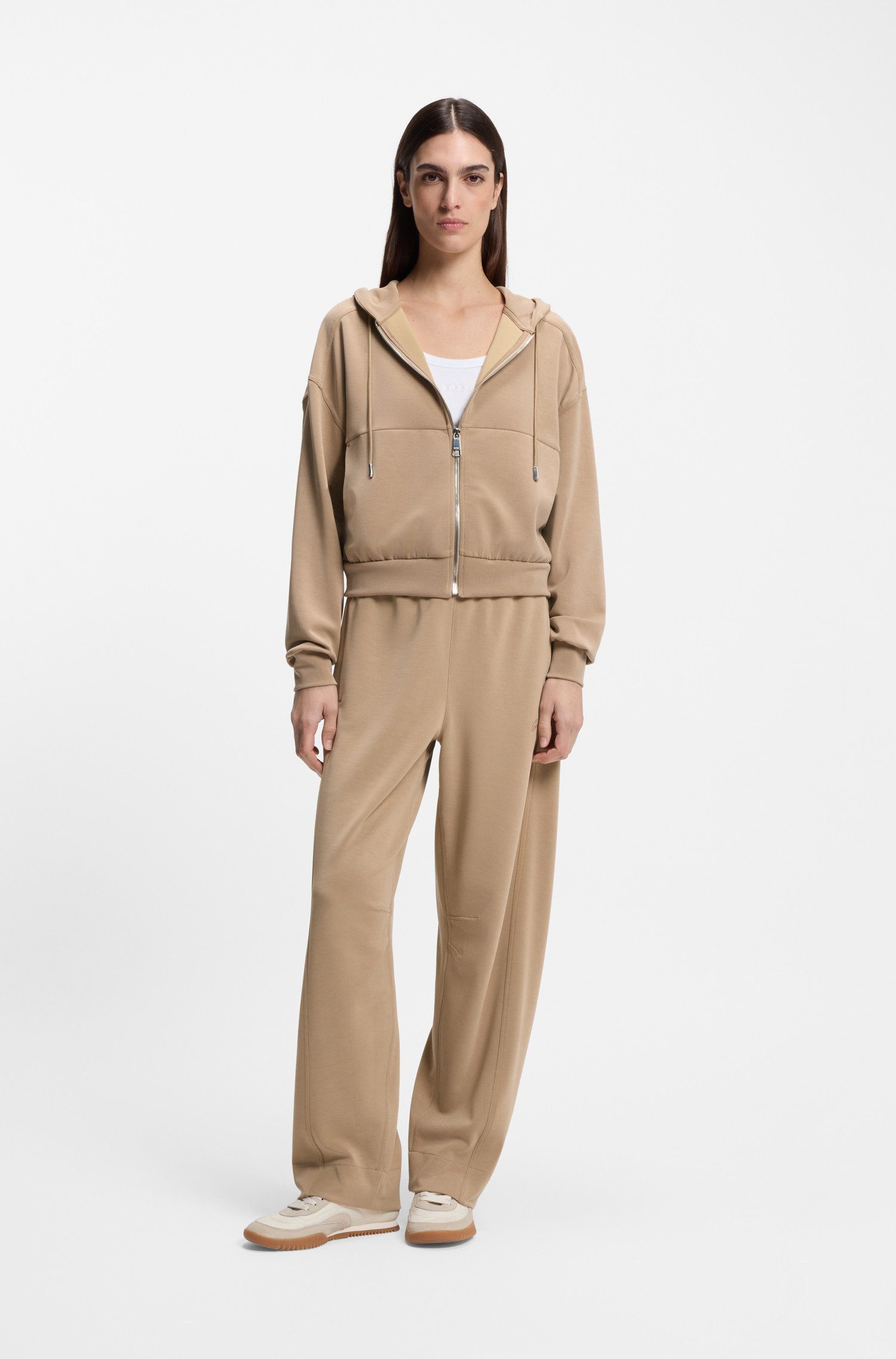 BOSS ORANGE Kapuzensweatjacke Elijak Premium Damenmode im Oversized Fit günstig online kaufen