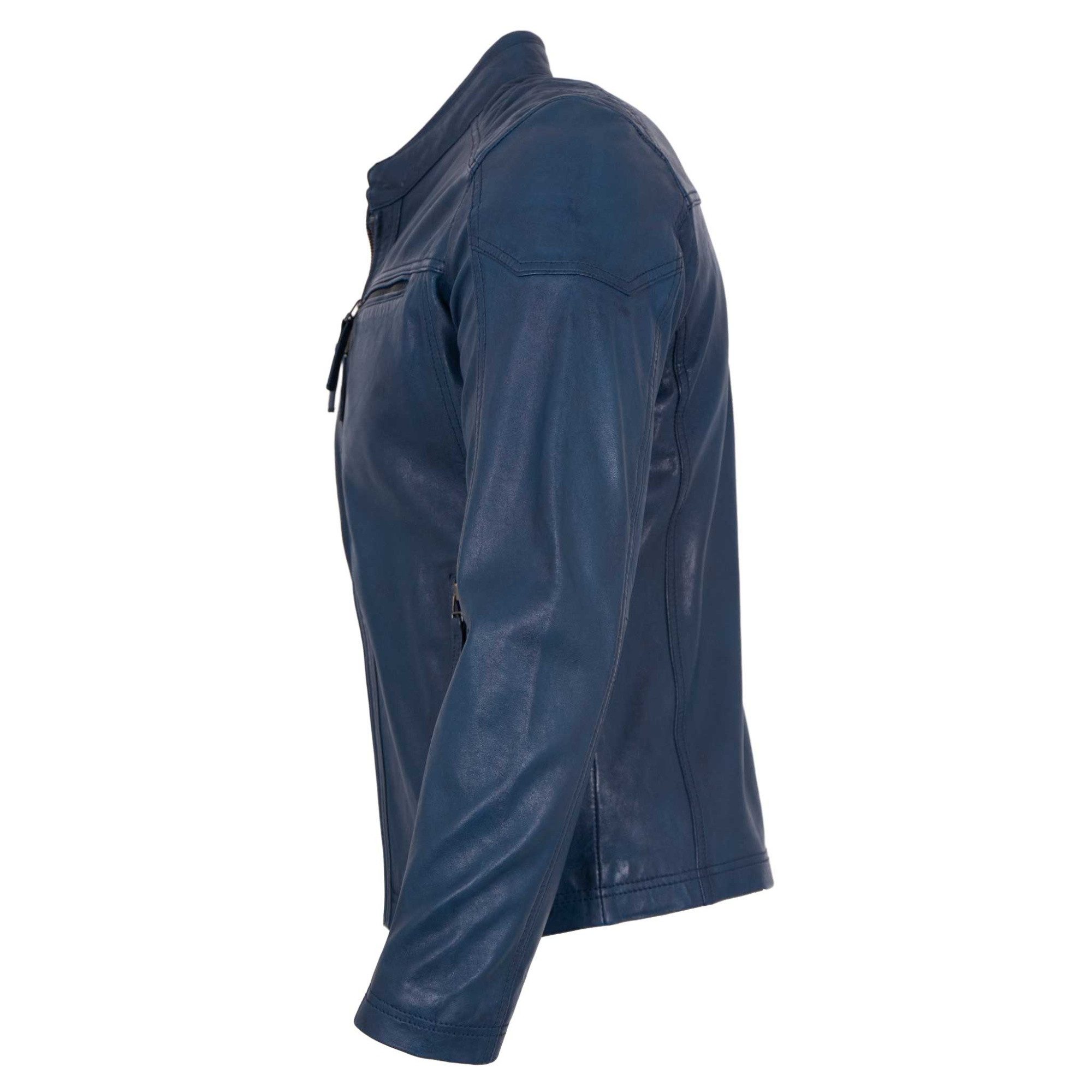 Jilani Lederjacke Michael Jilani Collection - Herren Lederjacke Lammnappa blau