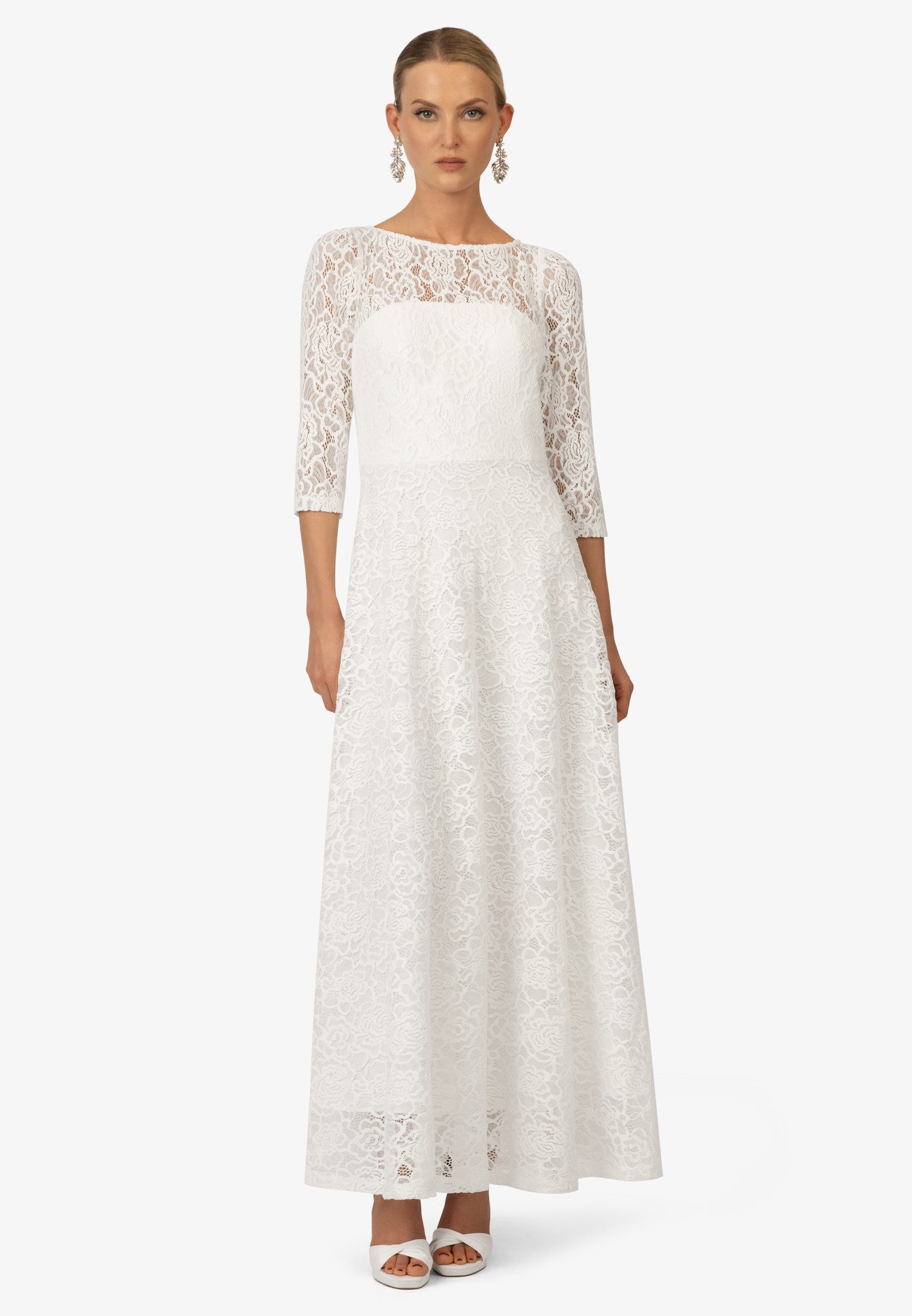 Kraimod Abendkleid mit 3/4-Ärmeln aus floraler Spitze günstig online kaufen