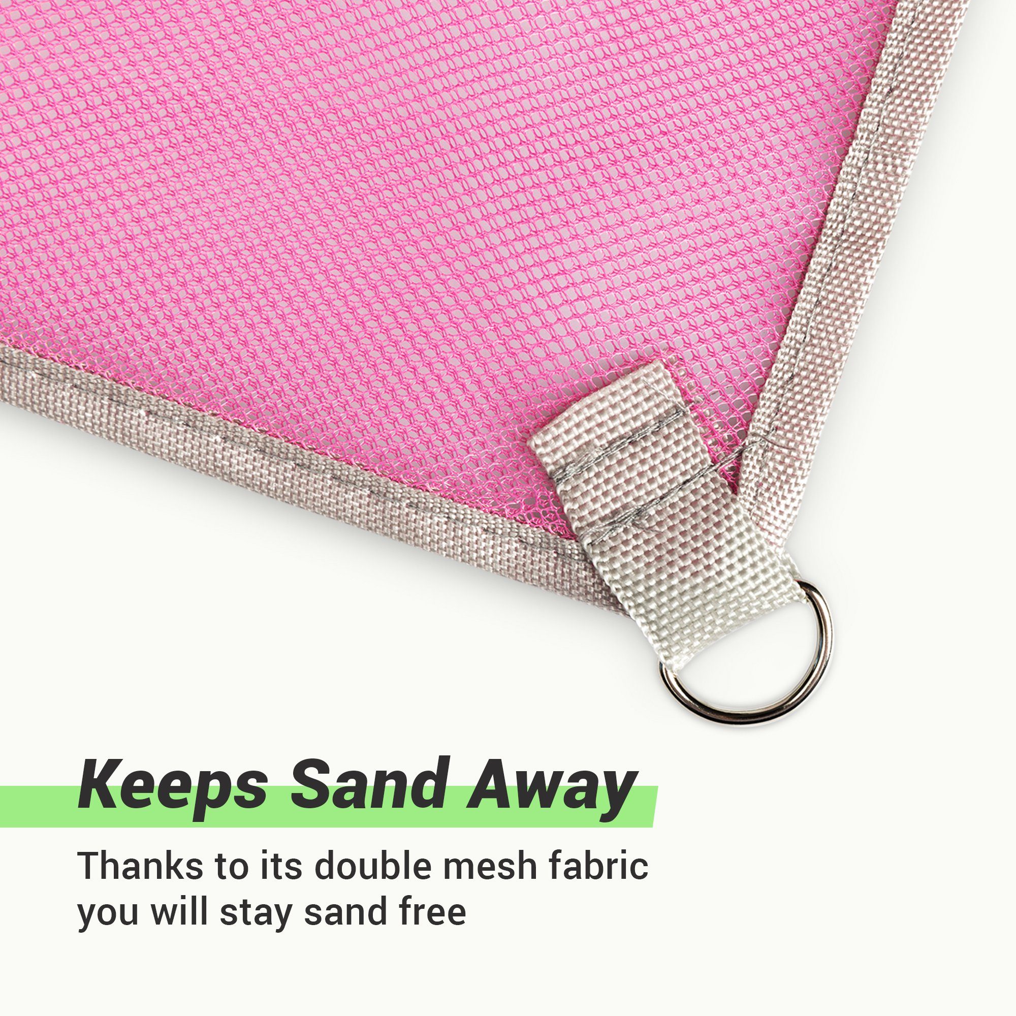 JEMIDI Strandtuch Anti-Sand-Matte 200x150cm Stranddecke Strandunterlage  sandfrei kompakt, Sandfreie Strandmatte mit Netztechnologie - 200x150cm Pink