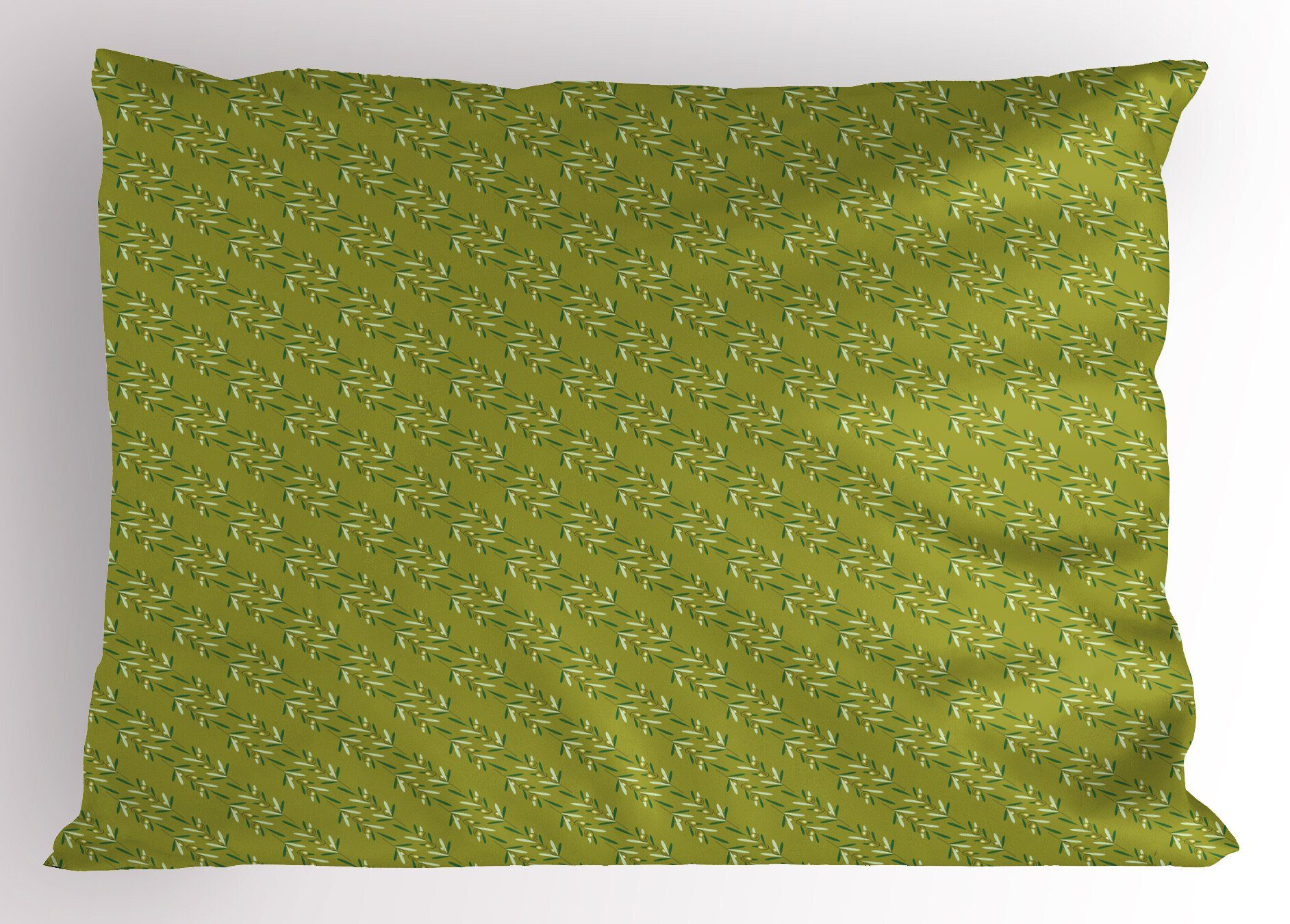 Dekorativer Olive (1 Size Kopfkissenbezug, Blätter Abakuhaus Budding Stück), Vegetation Queen Kissenbezüge Gedruckter