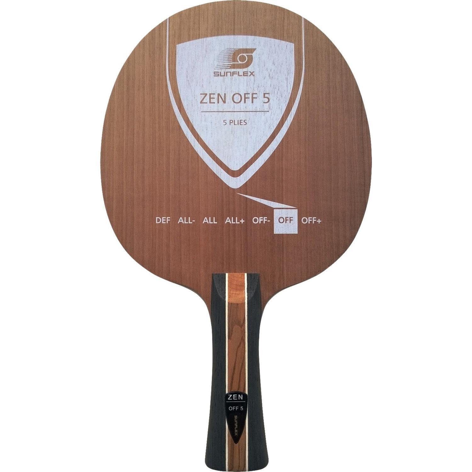 Tischtennisschläger Zen Off 5 Tischtennis-Holz gerader Griff
