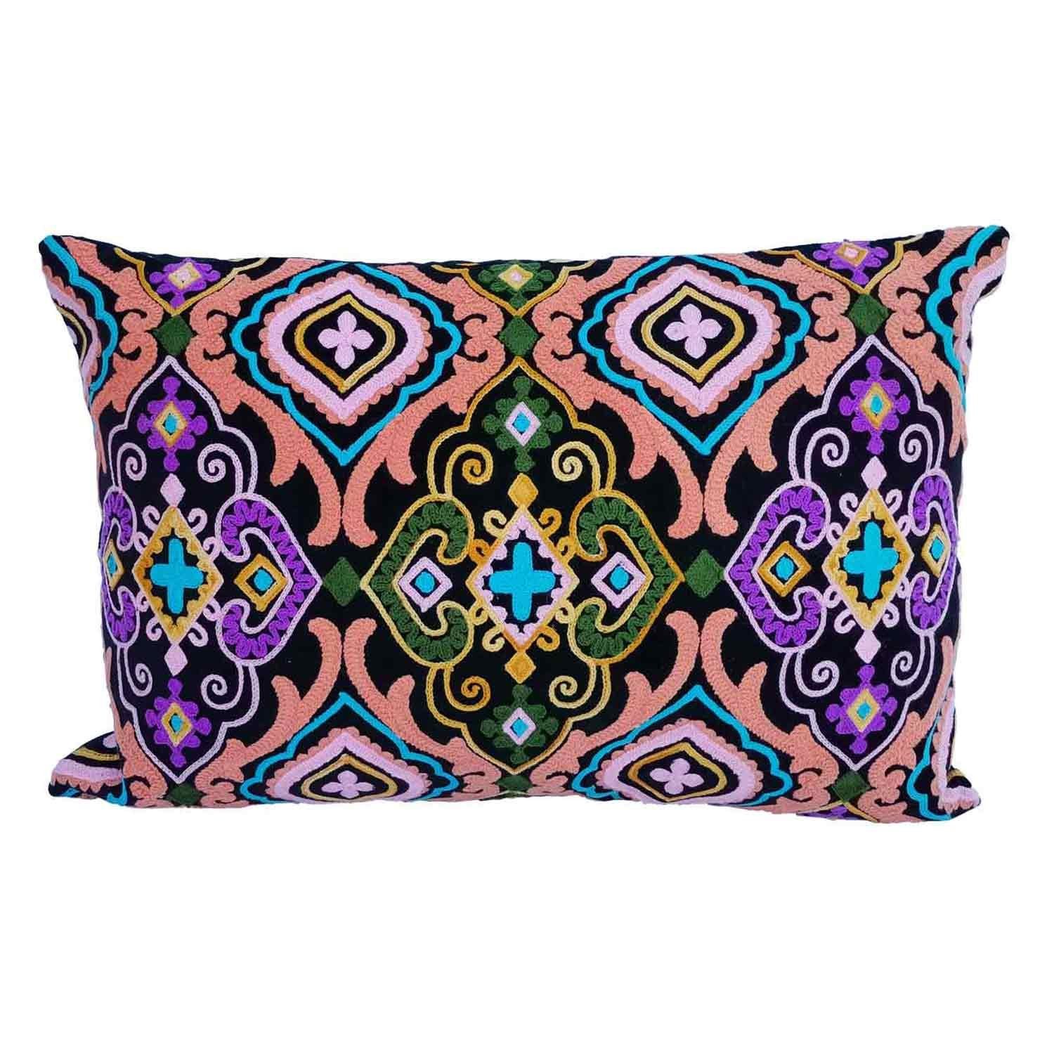 Casa Moro Dekokissen Mandala Kissen Lola 48x30 aus Samt mit Füllung bestickt, Mandala, handgefertigt