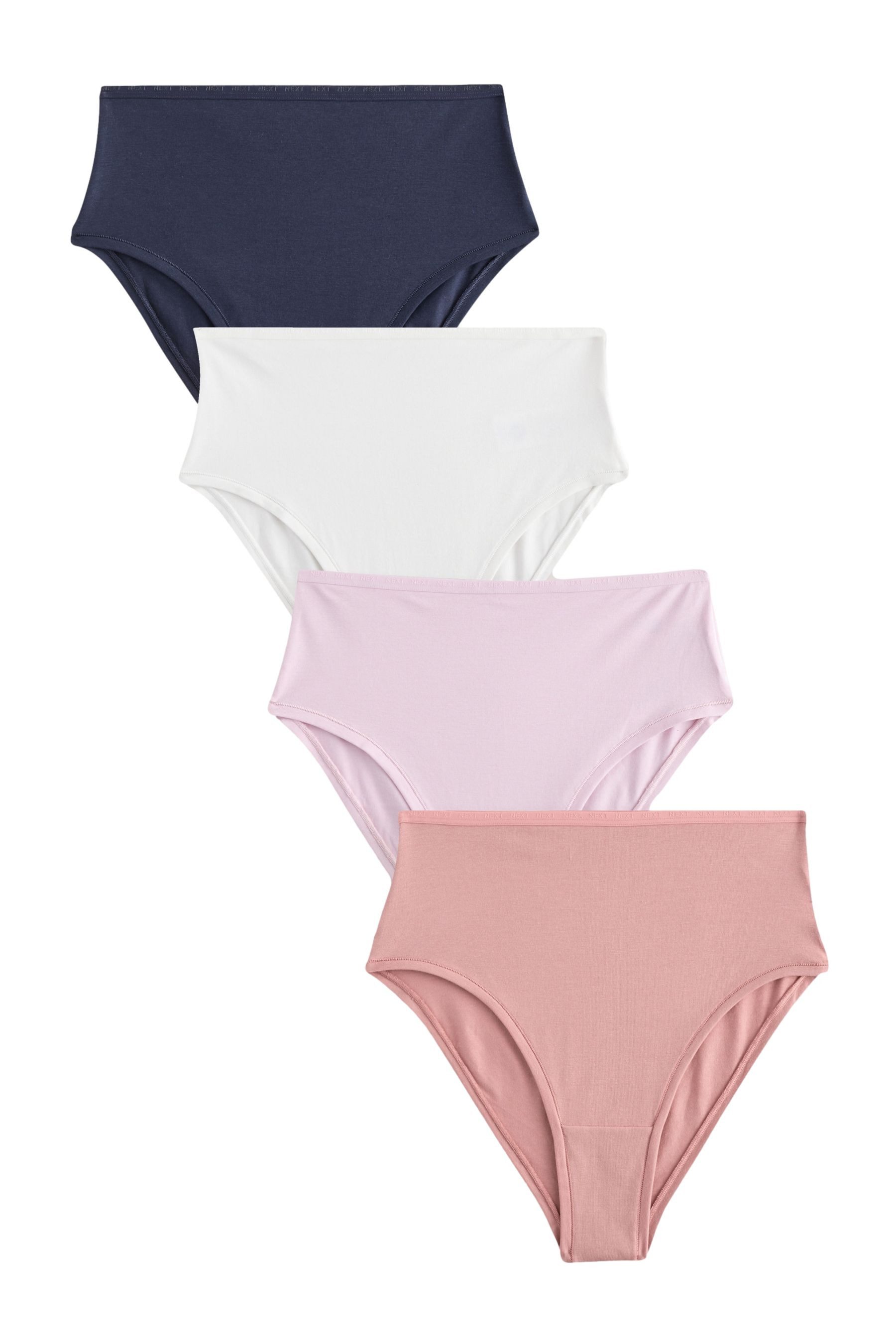 Taillenslip 4er-Pack Modalslips mit Logo, hoher Beinausschnitt