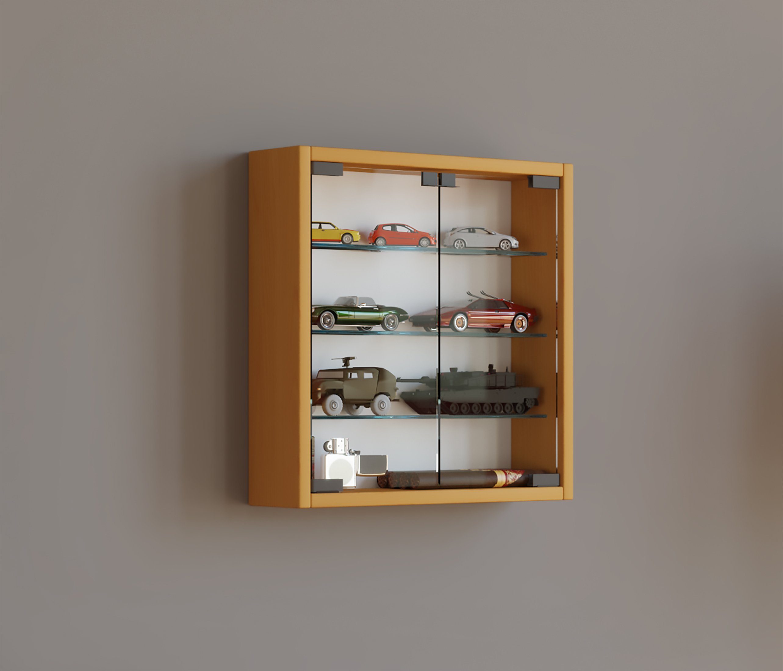 VCM Hängevitrine Mandosa B. 40 x T. 10 x H. 40 cm Präsentation und Aufbewahrung von Sammlerstücken, Wohnzimmer oder Büro – Bild 3 von 5