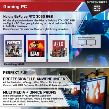 SYSTEMTREFF Basic Gaming-PC (AMD Ryzen 5 5500, GeForce RTX 3050, 16 GB RAM, 1000 GB SSD, Luftkühlung, Windows 11, WLAN)