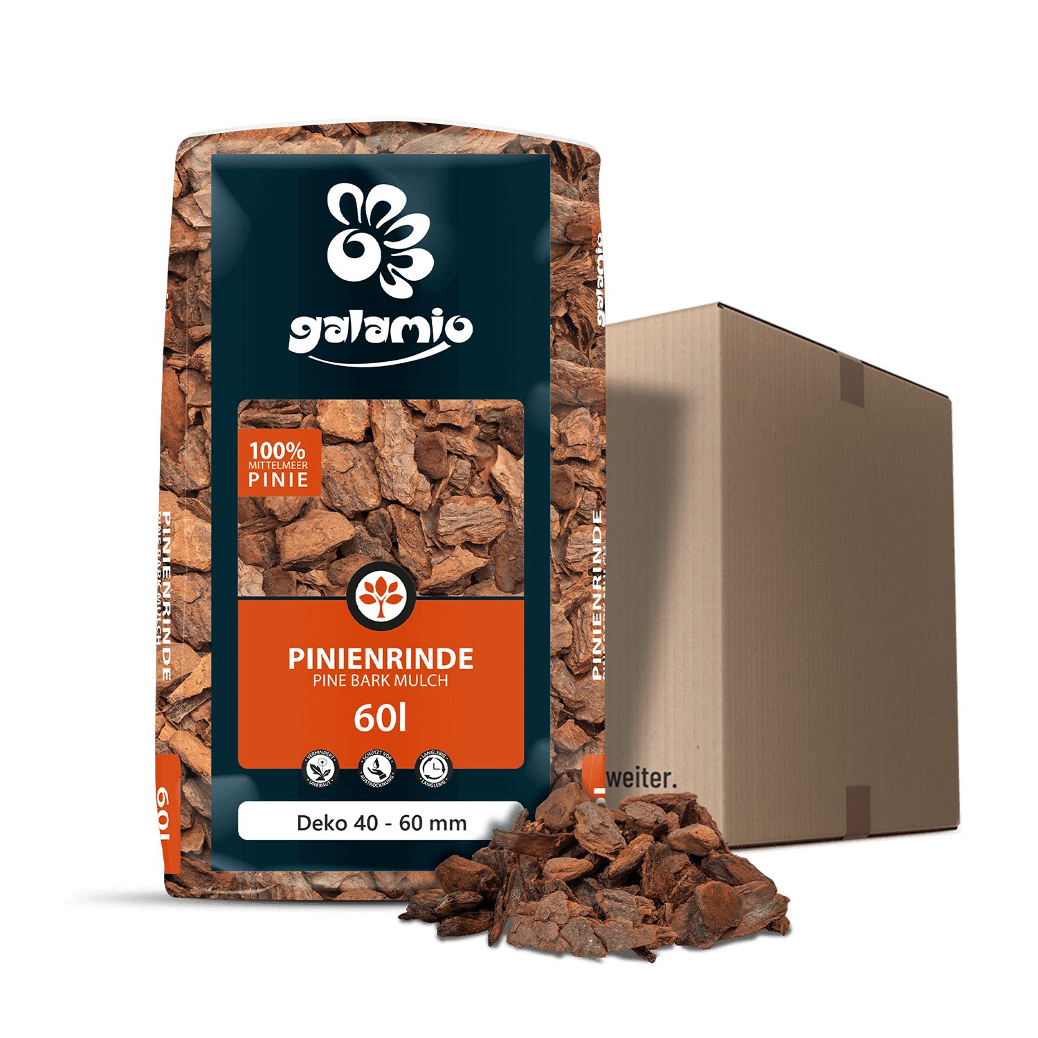 GALAMIO Pinienrinde Pinie Deko, (Paket, 1-St)