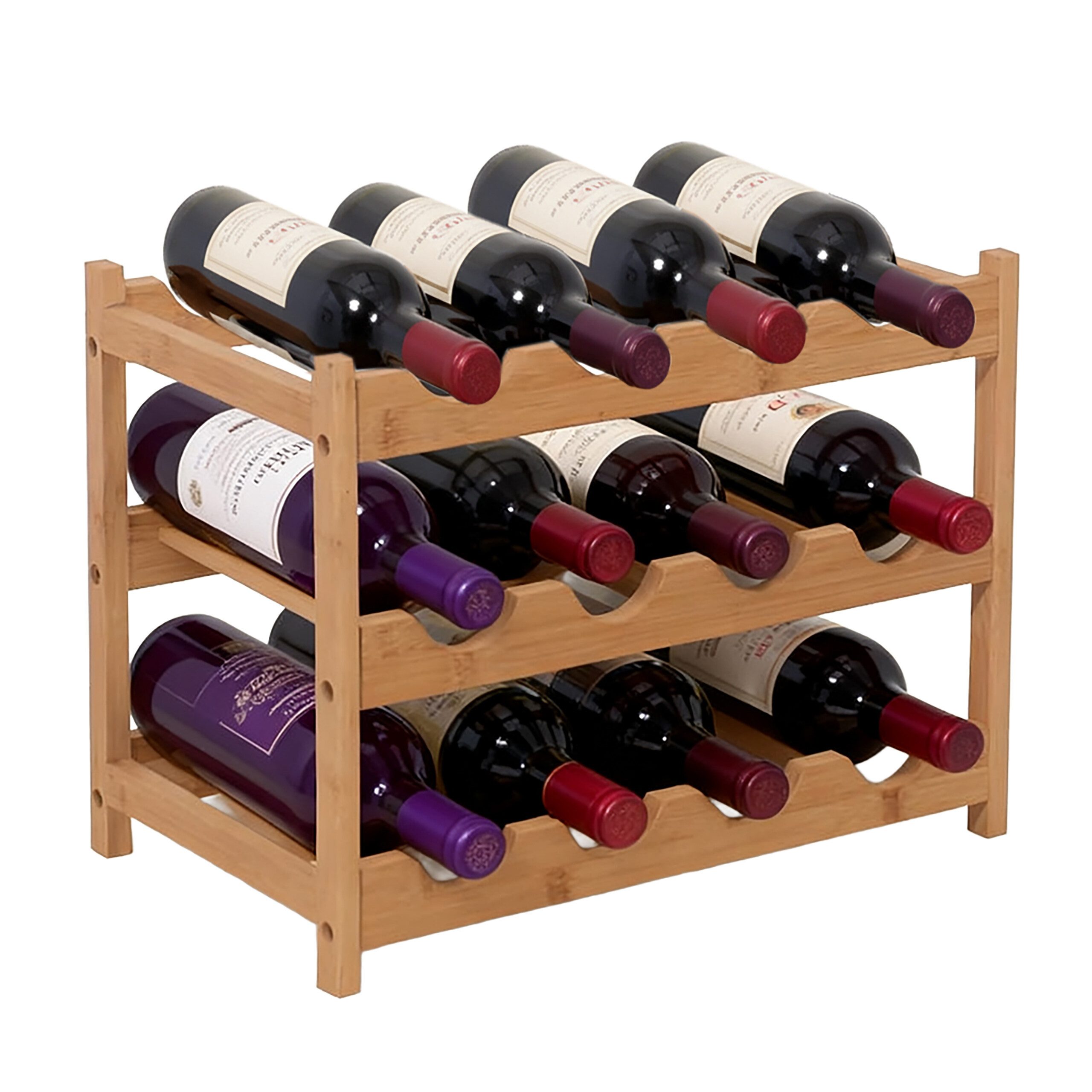 relaxdays Weinregal aus Bambus, 1-tlg., 3