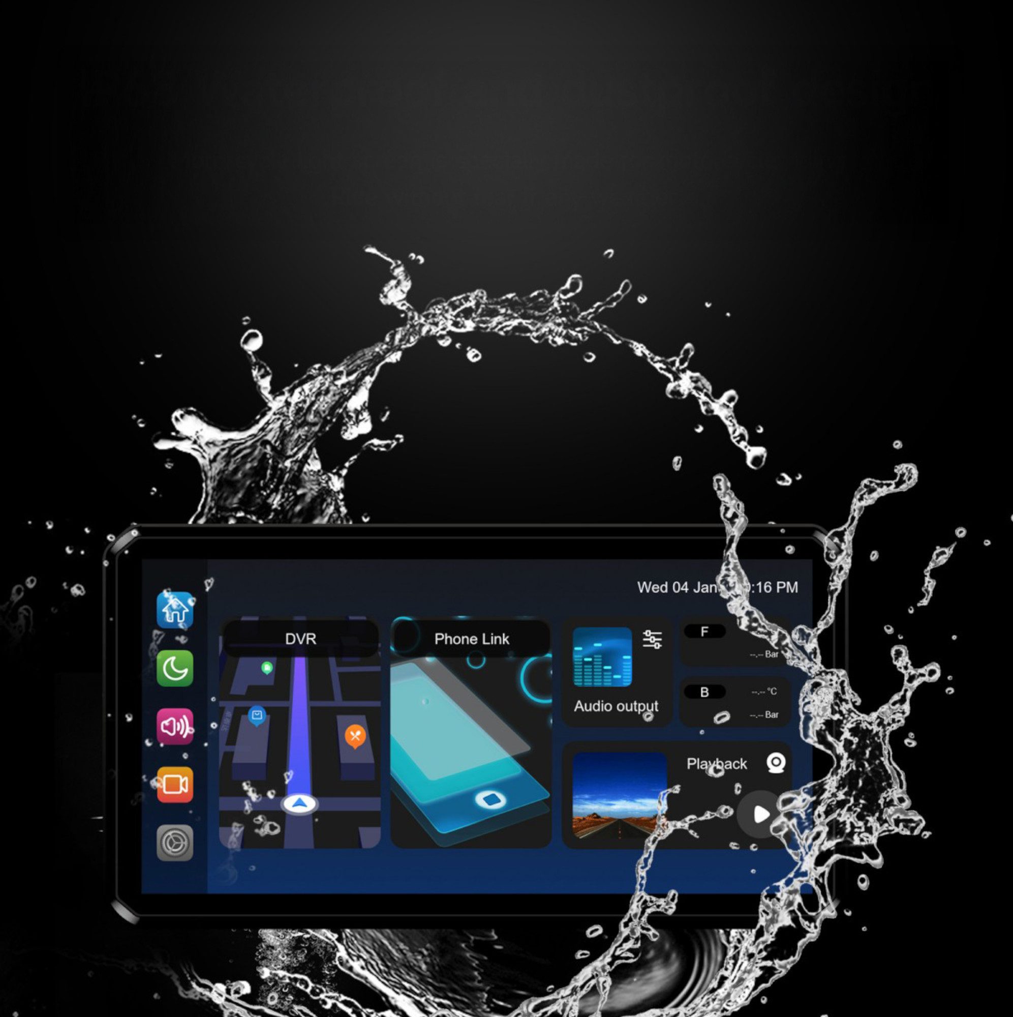 FC-Moto M2 Pro Motorrad Multimediasystem Motorrad-Navigationsgerät (Wasserdicht wasserdichte)