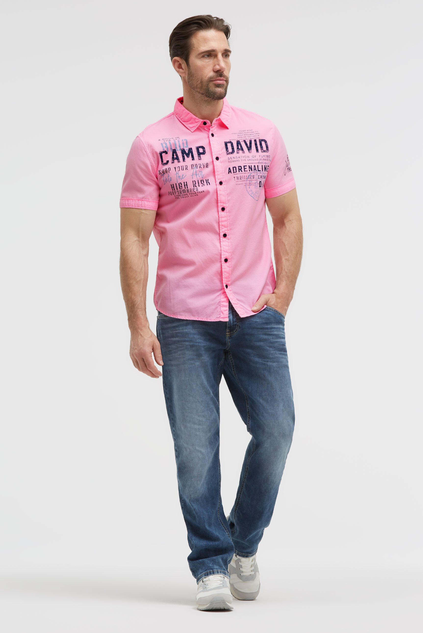 CAMP DAVID Kurzarmhemd mit Kentkragen