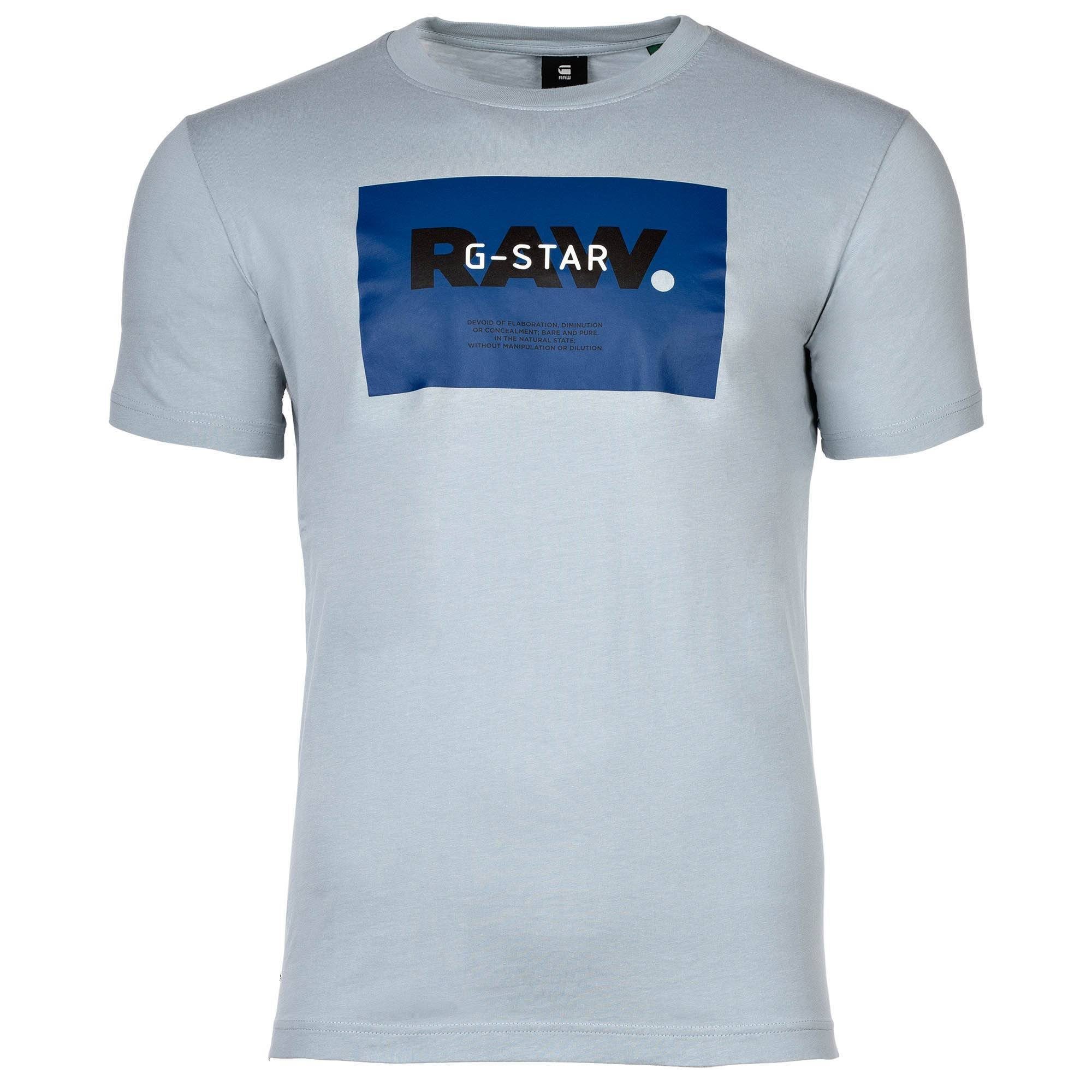 G-Star RAW T-Shirt Herren T-Shirt - Raw. hd r t, Rundhals, Logo Hellgrau