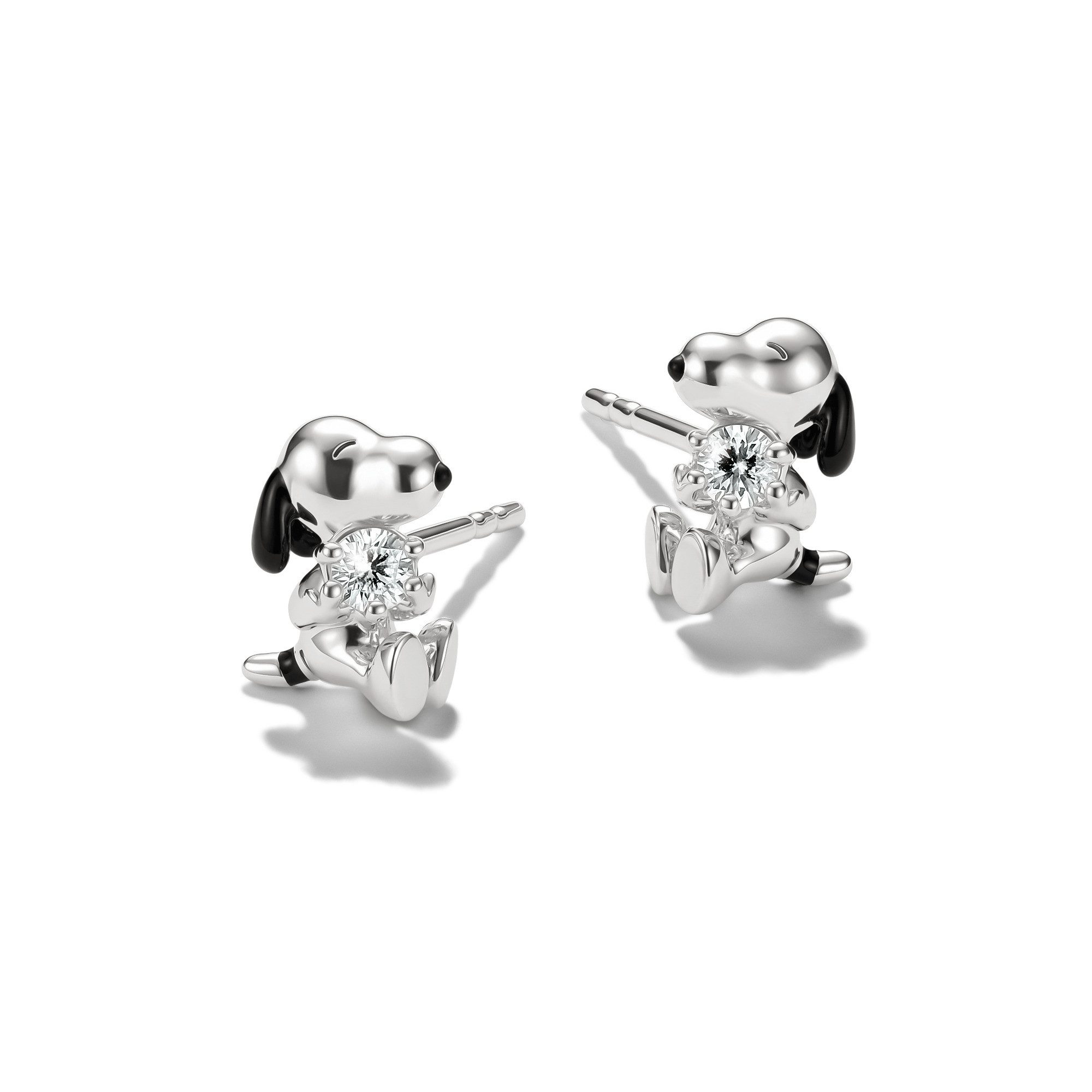 THOMAS SABO Paar Ohrstecker THOMAS SABO x Peanuts Snoopy Ohrstecker, mit Zirkonia (synth) - Emaille