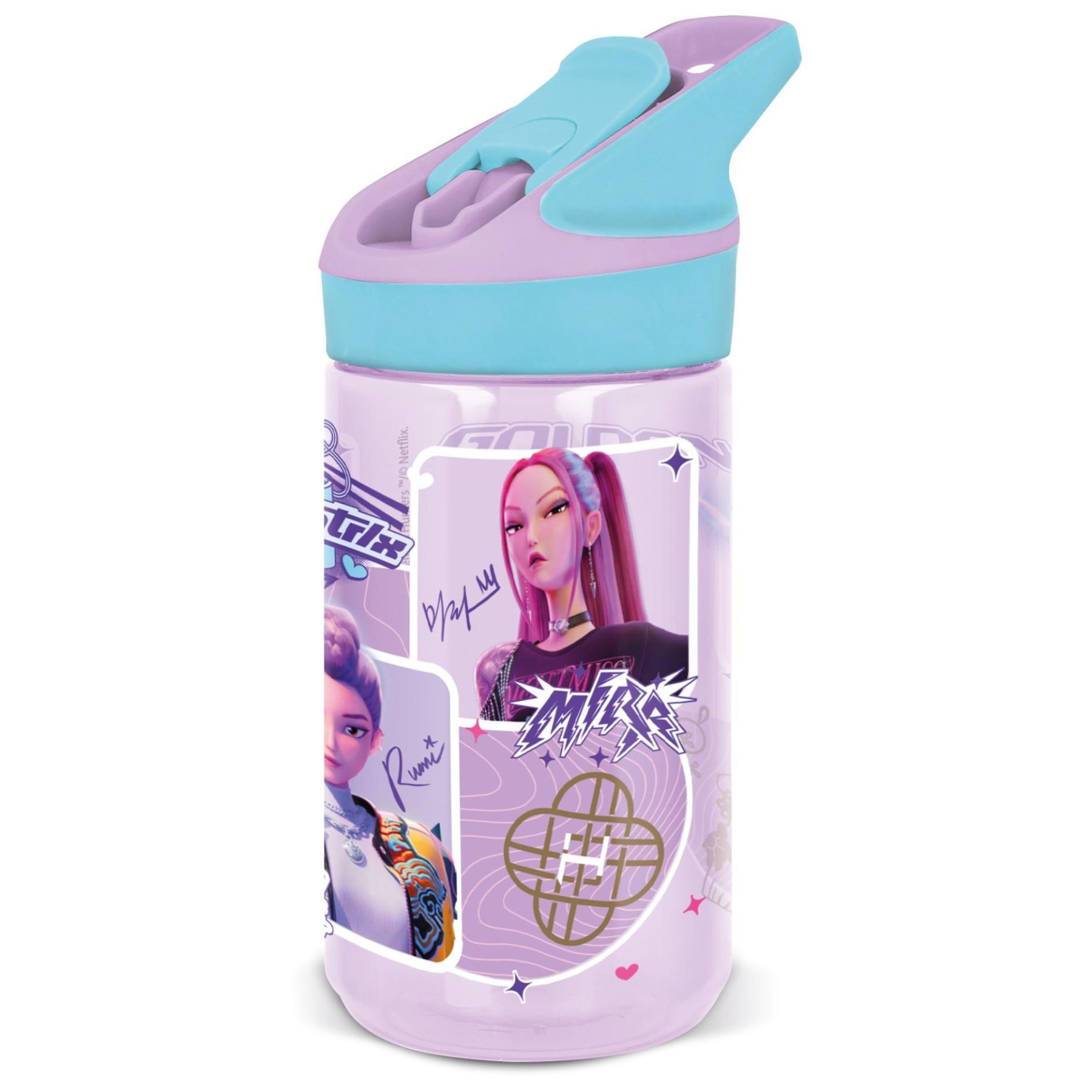 K-Pop Demon Hunters Trinkflasche Kinder Flasche 480 ml mit Motiv für Schule Freizeit und unterwegs