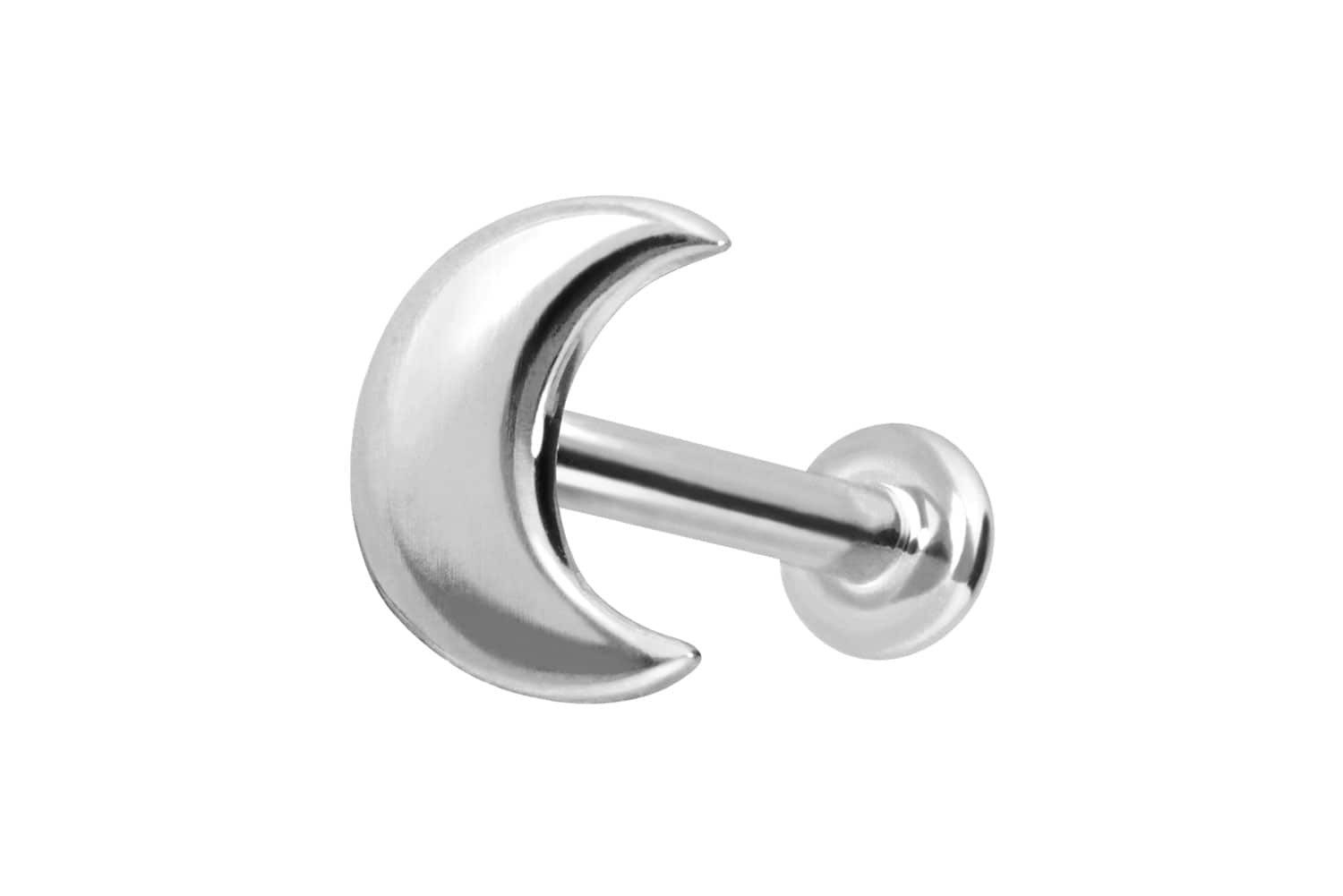 Piercing-Set 14 Karat Gold Labret mit Innengewinde MOND