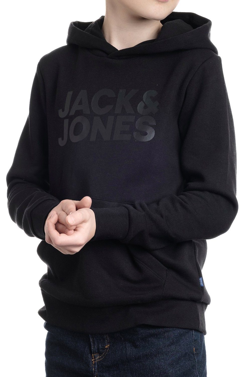 Jones Junior Unifarbe & Jack Kapuzenpullover Black-Asphalt