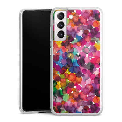 DeinDesign Handyhülle bunt Punkte Wasserfarbe Overlapped Watercolor Dots, Samsung Galaxy S21 FE 5G Silikon Hülle Bumper Case Handy Schutzhülle