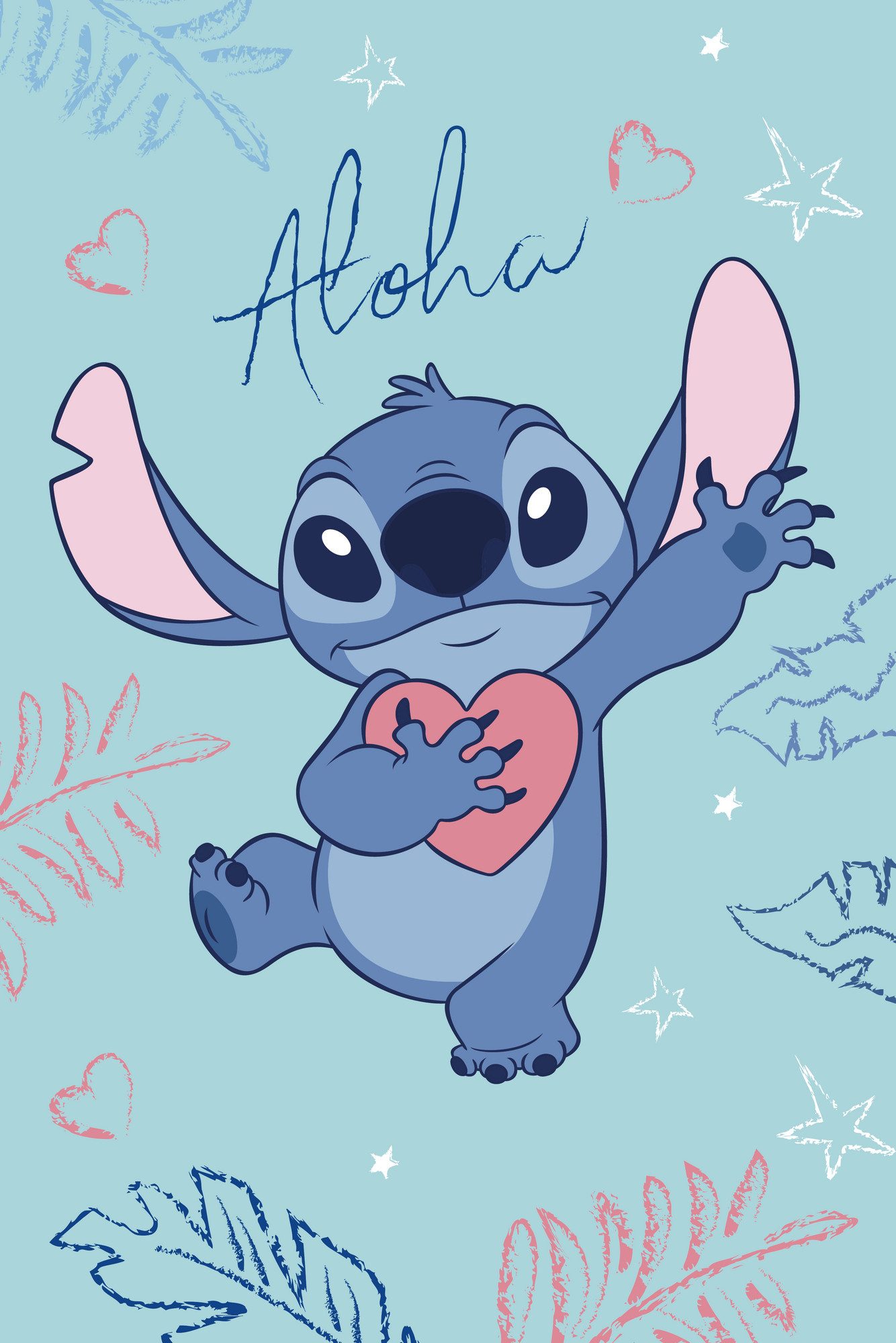 Wohndecke Lilo und Stitch Aloha Flauschdecke Kuscheldecke Fleecedecke 100x150cm, Jerry Fabrics, Langlebig