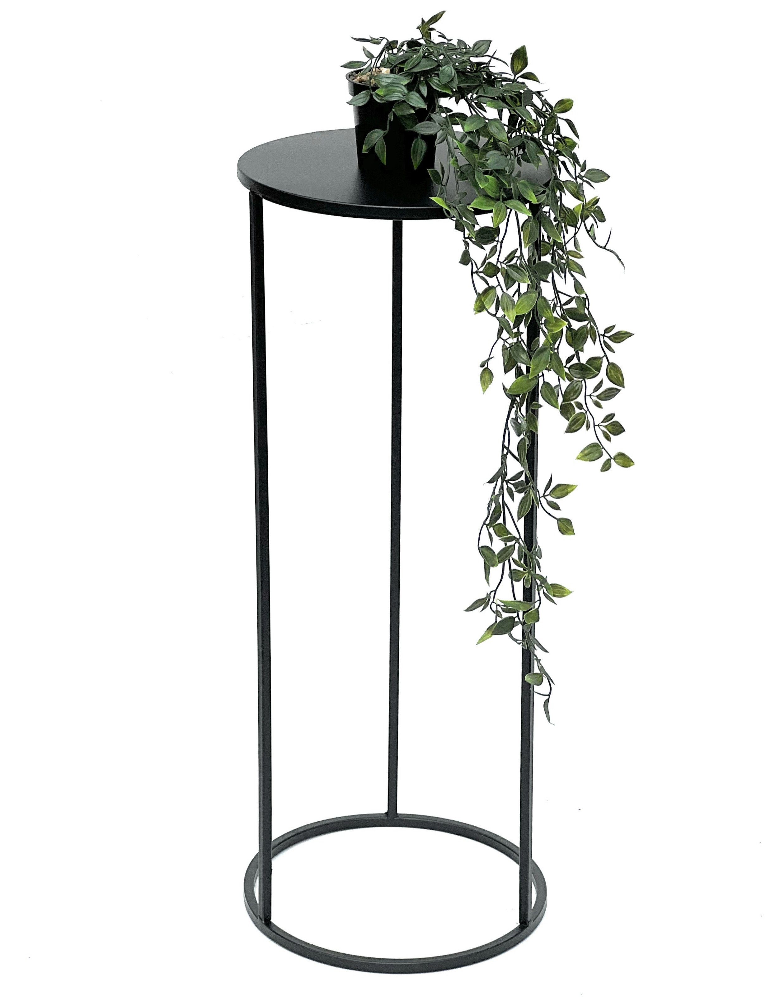 DanDiBo Blumenhocker Metall Schwarz Rund 70-50 cm Blumenhocker Beistelltisch