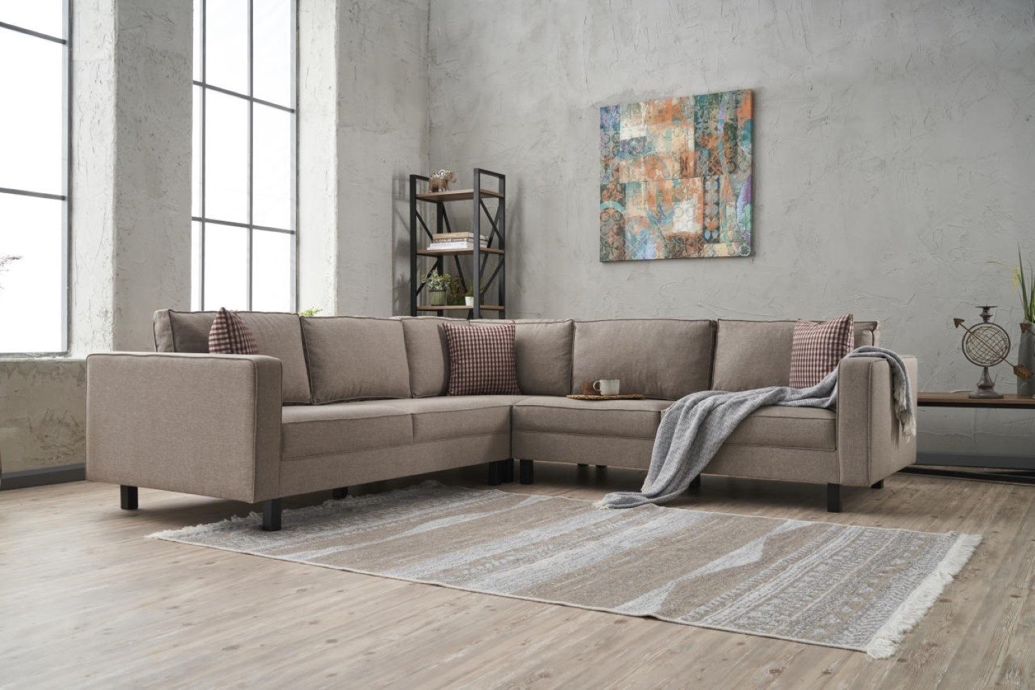 Myhomelando Ecksofa Kale Linen, mit losen Rückenkissen