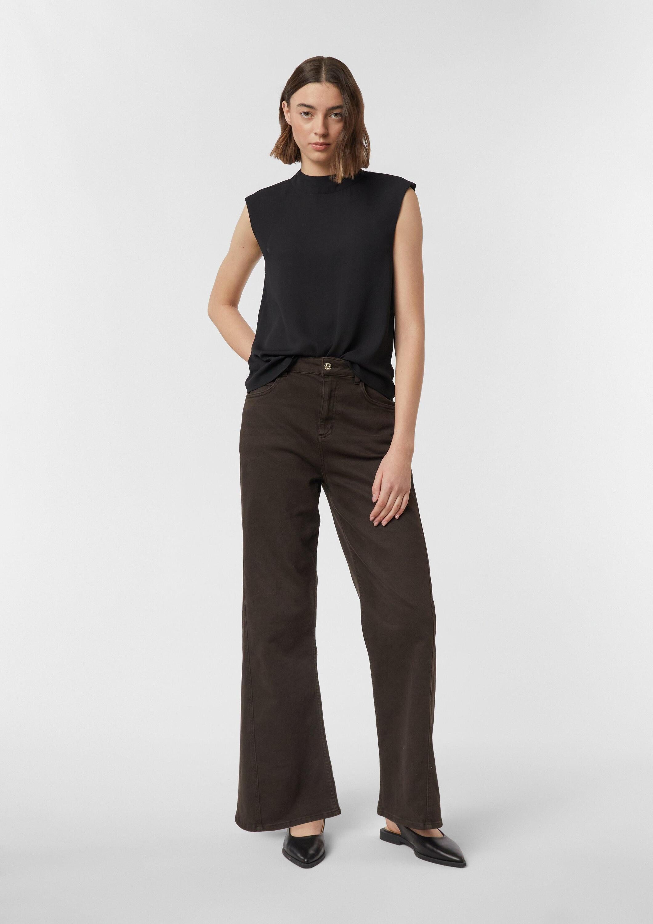 comma Blusentop Bluse Chiffonbluse mit subtilem Schulterpolster