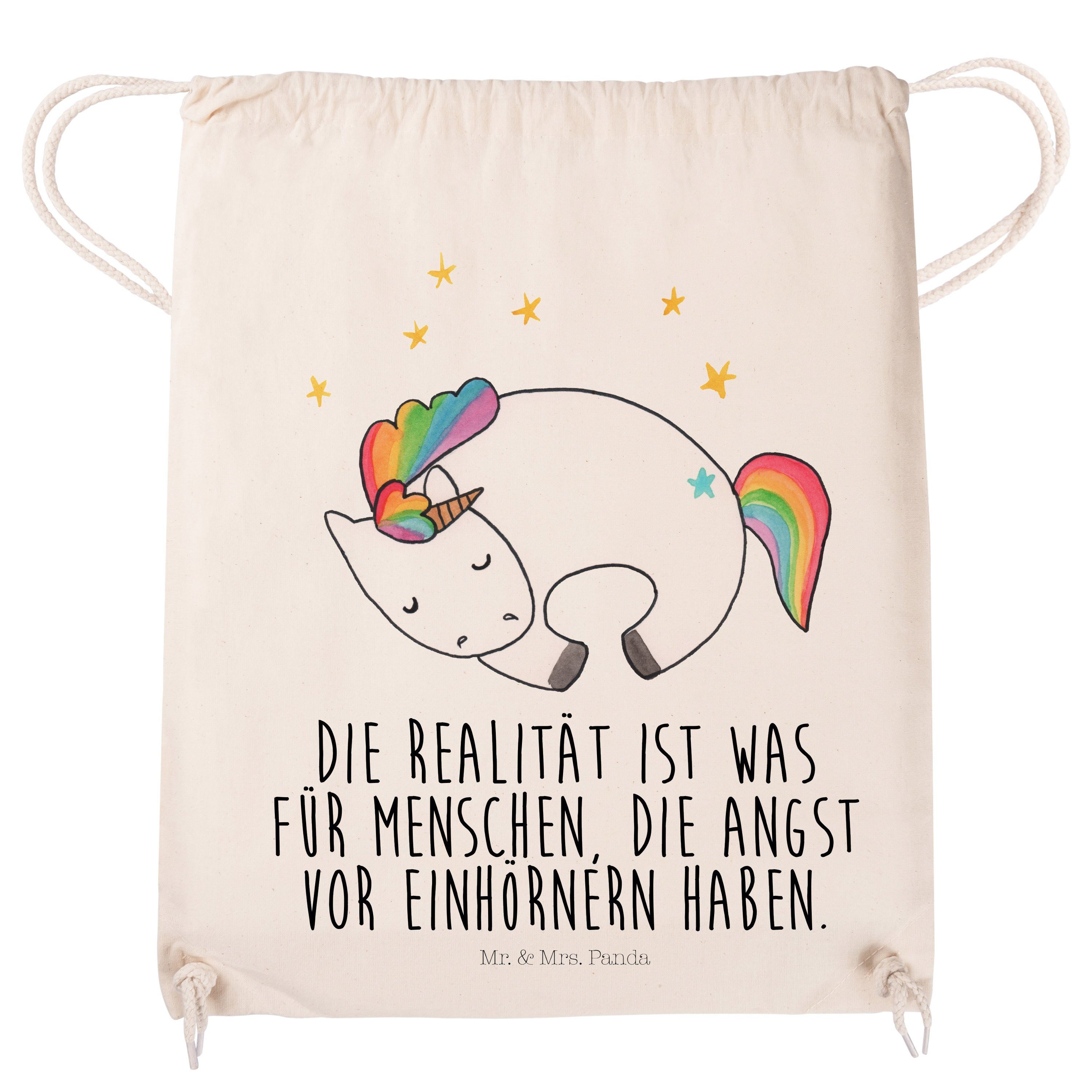 (1-tlg) & Transparent Einhörner, Sporttasche Beute - Einhorn Mrs. Sportbeutel, Panda Nacht Mr. Geschenk, -