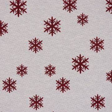 Vorhang SCHÖNER LEBEN. Vorhang Smok-Schlaufenband Schneeflocken weiß rot 245cm, SCHÖNER LEBEN., (1 St), blickdicht, Baumwolle, handmade, made in Germany, vorgewaschen
