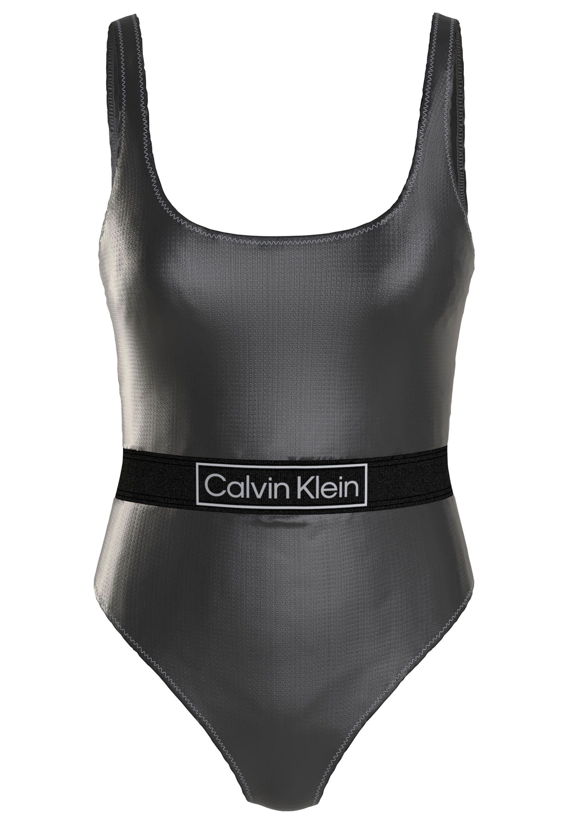 Calvin Klein Swimwear Badeanzug mit Calvin Klein Logoschriftzug vorn