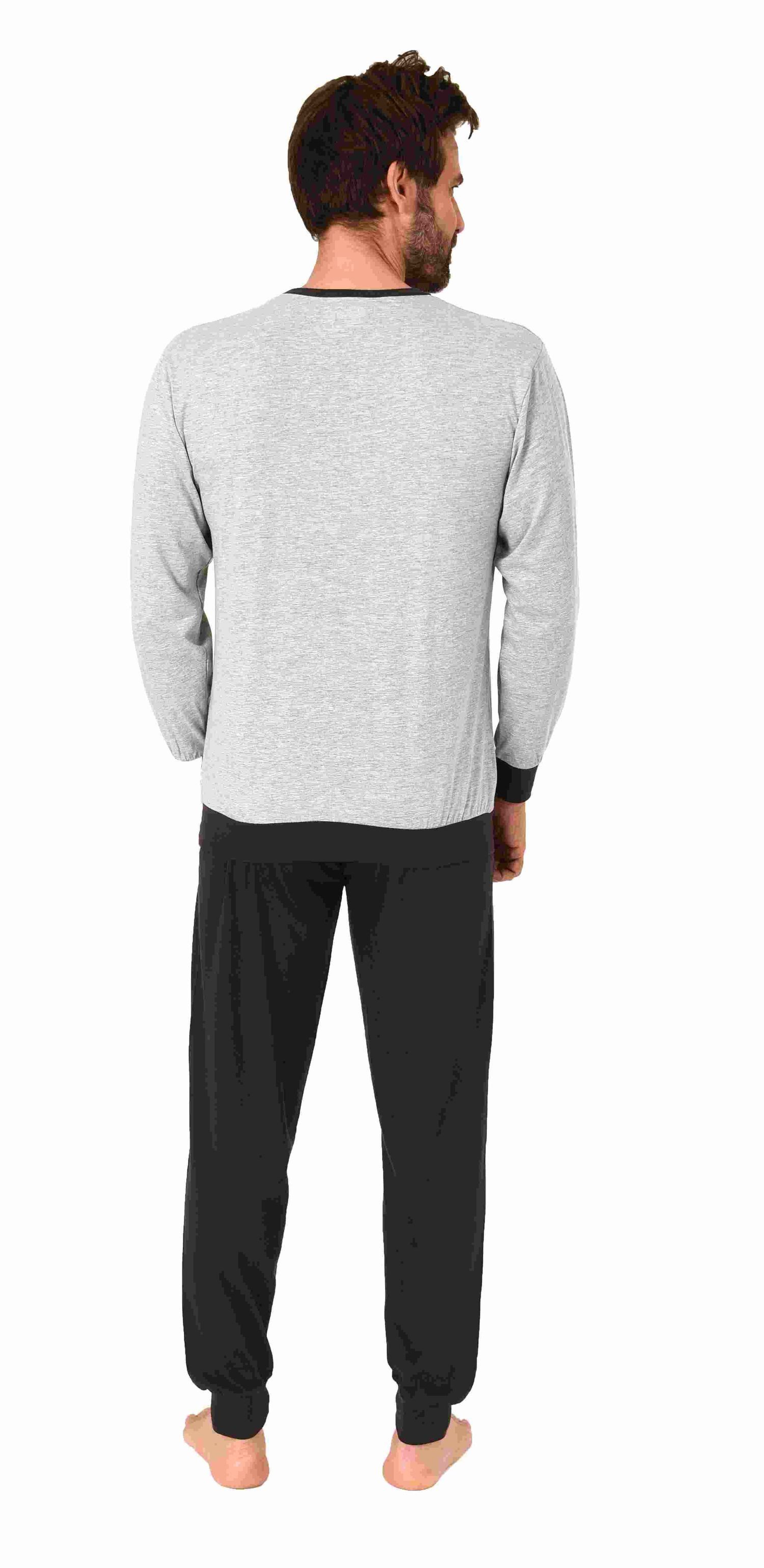 Normann Pyjama Herren langarm Schlafanzug mit Bündchen Pyjama in tollen Farben