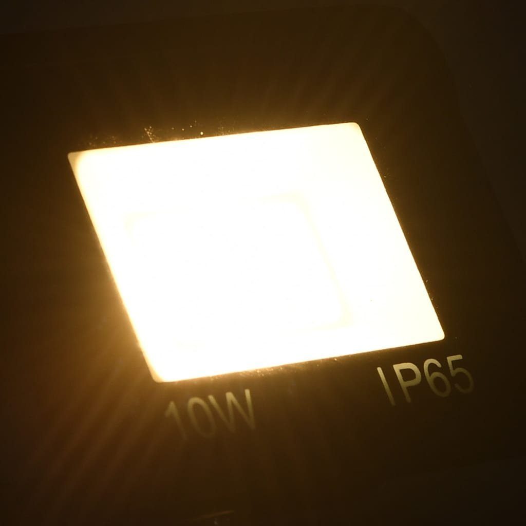 vidaXL Steckdose LED-Fluter 10 Warmweiß W
