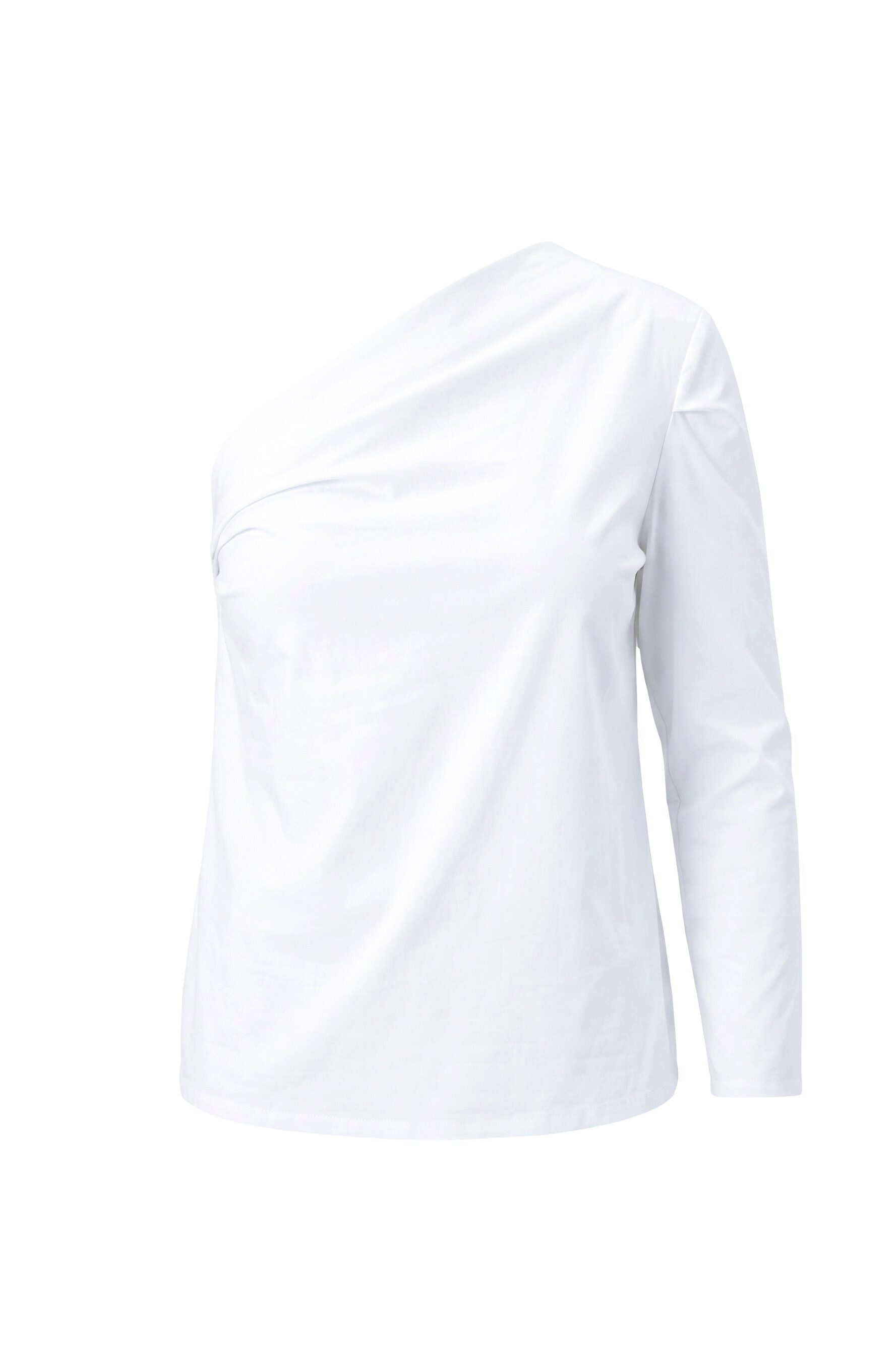 Ulla Popken Druckbluse Blusenshirt OneShoulder Drapierung Langarm
