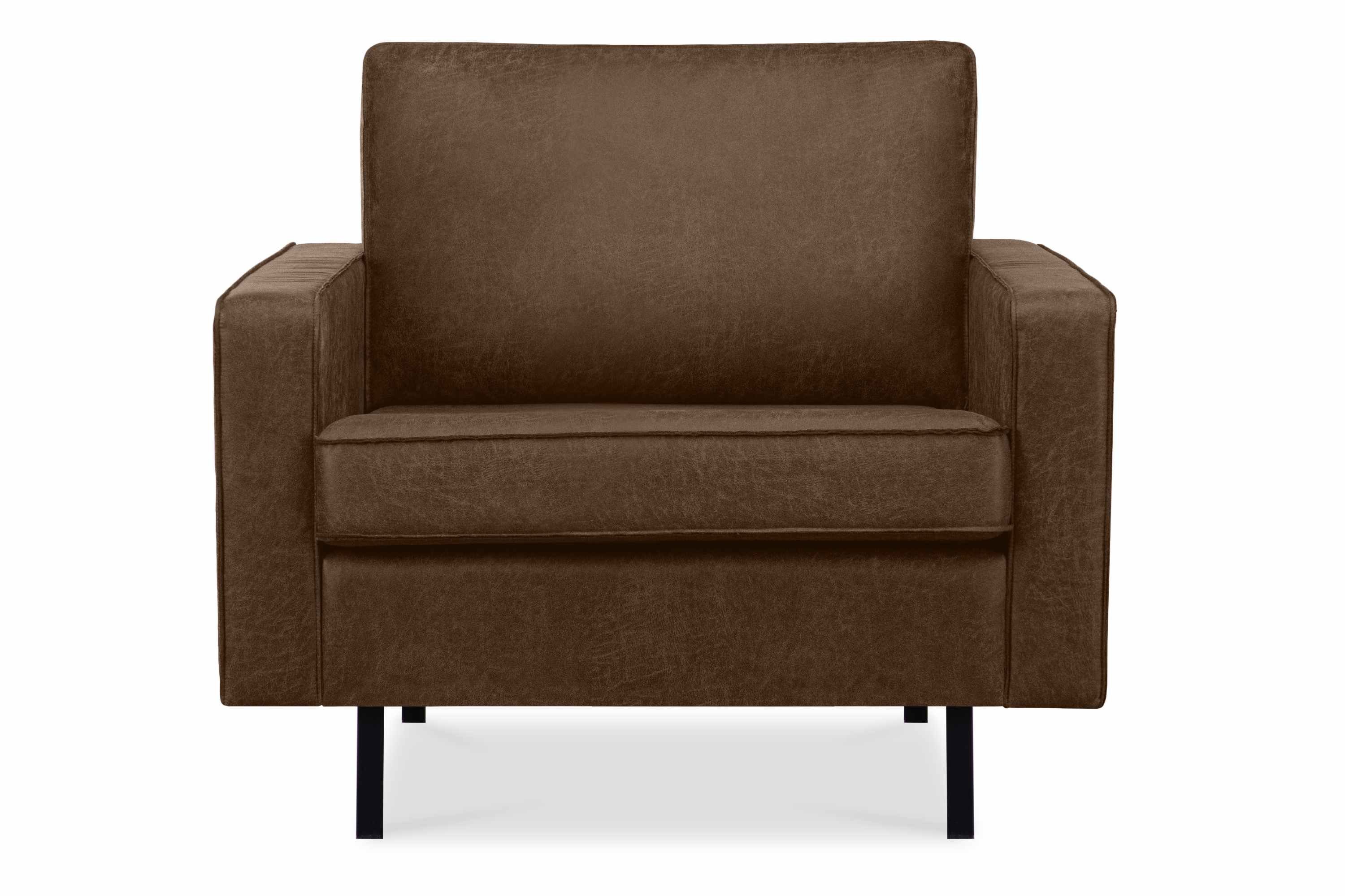 Konsimo Sessel INVIA Sessel, Grundschicht: Echtleder, Hergestellt in EU, Vintage, Loft-Stil dunkelbraun | dunkelbraun | dunkelbraun