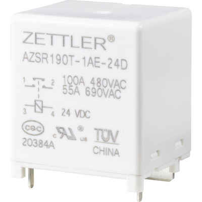 Zettler Electronics Zeitrelais Zettler Electronics AZSR190T-1AE-24D Powerrelais 24 V/DC 100 A 1 Schli, (AZSR190T-1AE-24D)