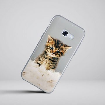 DeinDesign Handyhülle Kitty, Silikon Hülle, Bumper Case, Handy Schutzhülle, Smartphone Cover Katze Haustier Feder