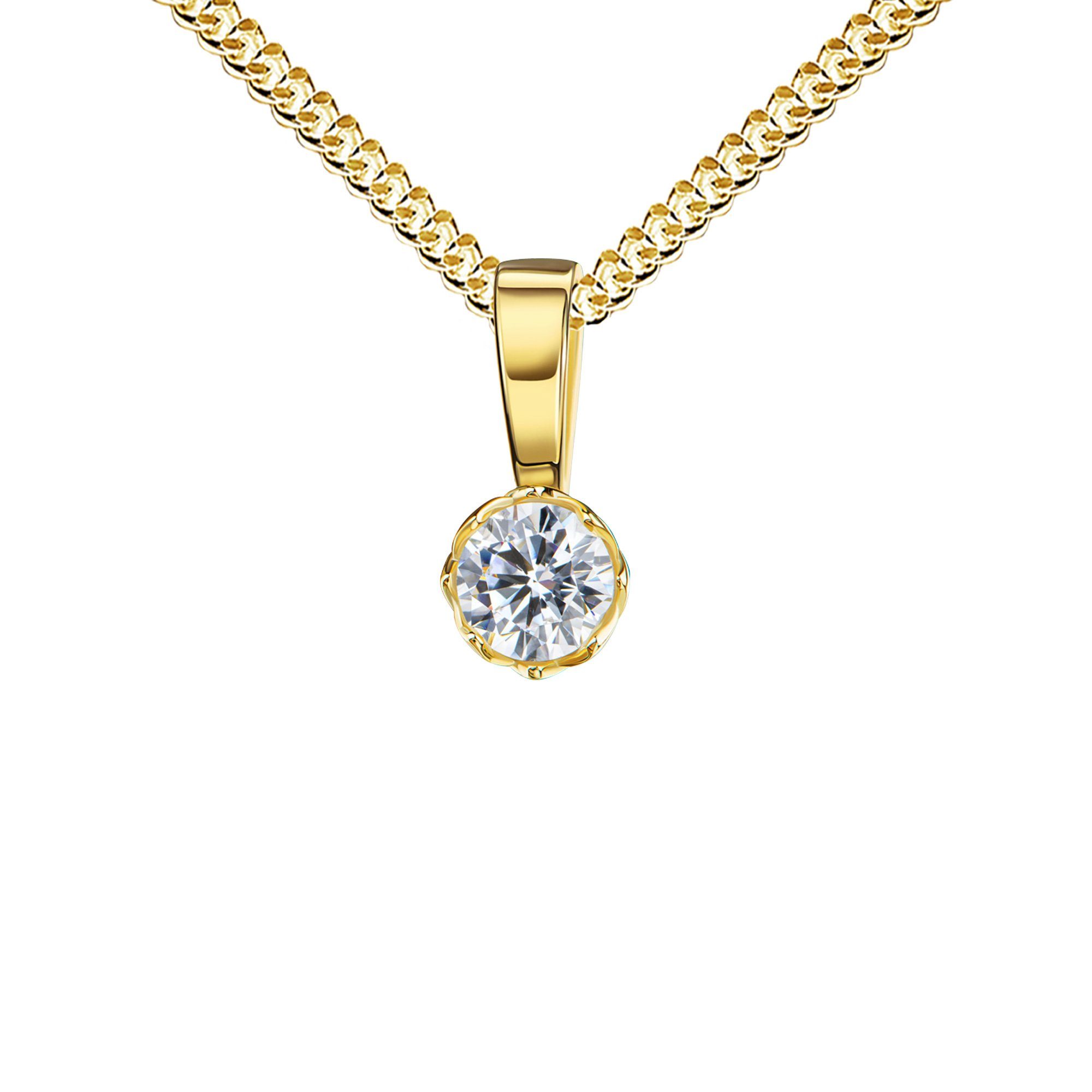 JEVELION Kette mit Anhänger Zikonia Anhänger 585 Gold - Made in Germany (An günstig online kaufen