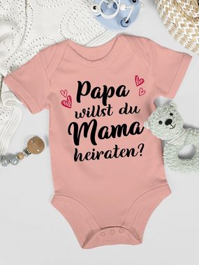 Shirtracer Shirtbody Papa willst du Mama heiraten - Neugeborenen Heiratsantrag Willst Du me Hochzeit - Baby