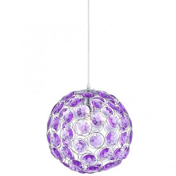 etc-shop LED Pendelleuchte, Leuchtmittel inklusive, Warmweiß, Pendelleuchte Hängelampe Kristall Esstischleuchte lila