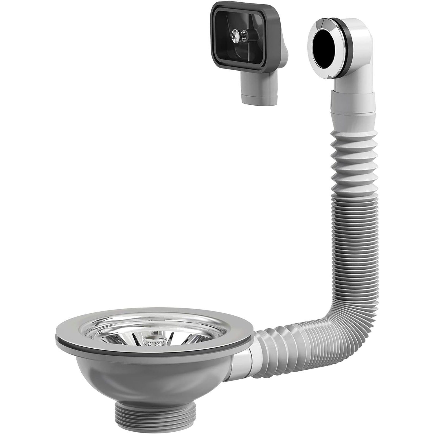 Prevex Siphon WK2-D9C-011, (1-tlg), PREVEX Universal-Korbventil mit Siebkorb und Ablaufgarnitur