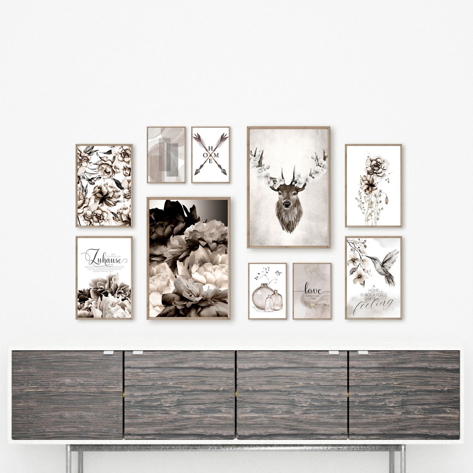 homestyle-accessoires Poster BILDERWAND Set Bilder DAS SCHÖNSTE AN ZUHAUSE. günstig online kaufen