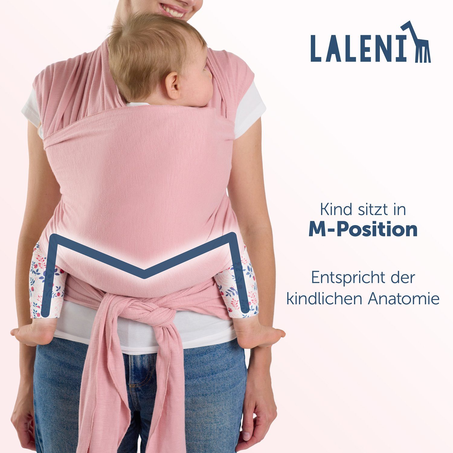 Laleni Tragetuch für Neugeborene bis 15kg - 100% weiche Baumwolle, Babytragetuch aus Baumwolle, OEKO-TEX Zertifiziert, ab Geburt geeignet